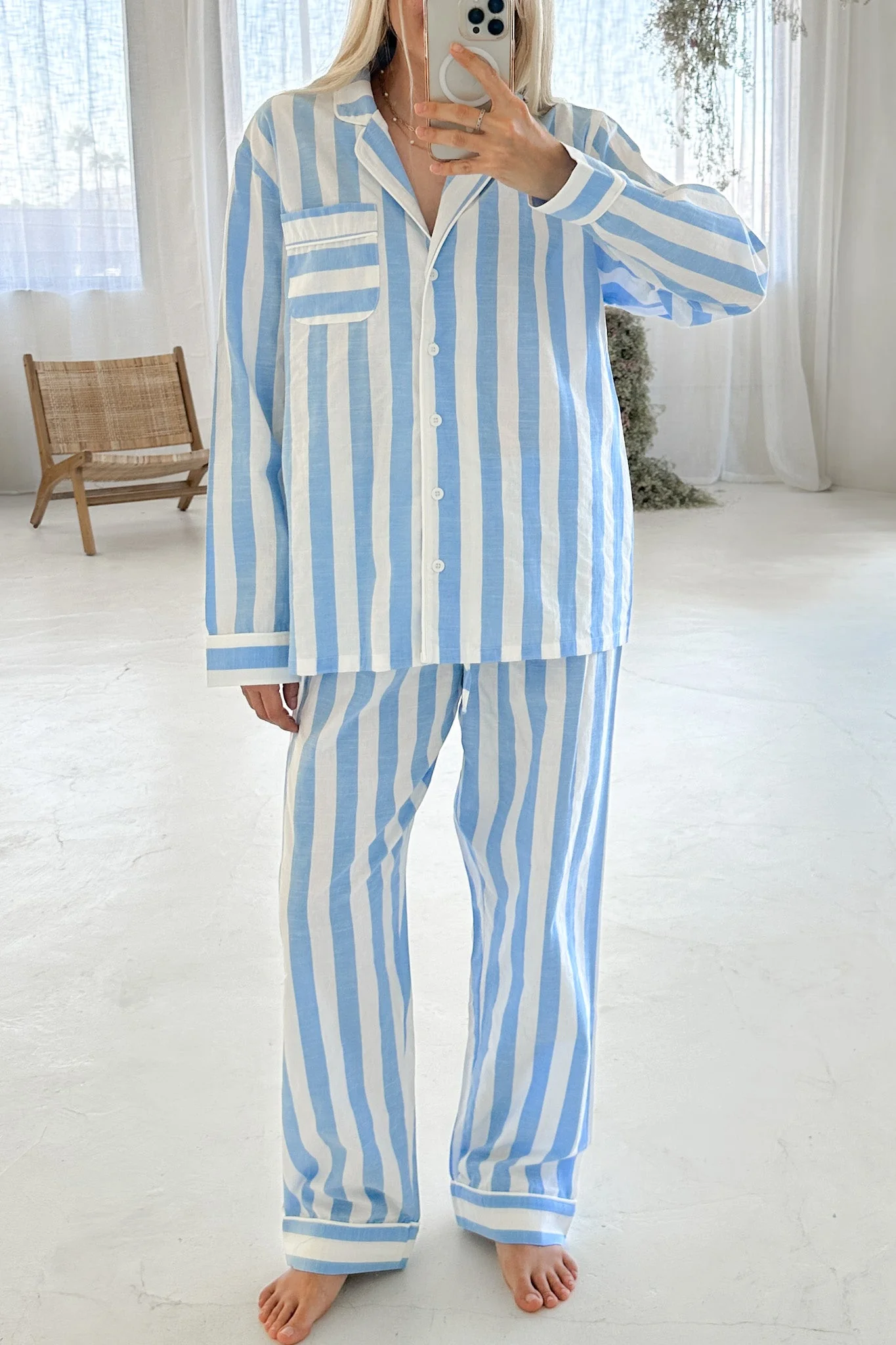 A Morning in Greece Striped Lounge Pants - Image 3
