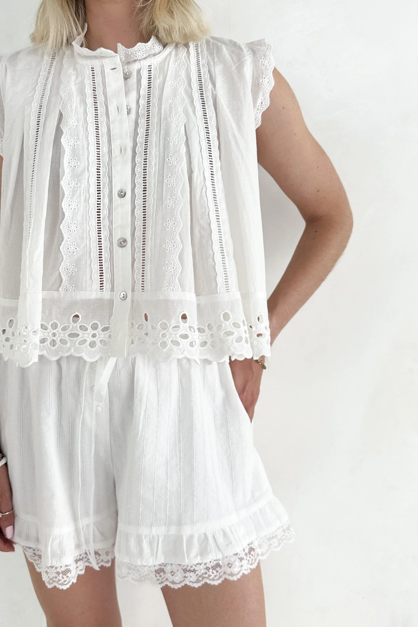 Agatha Eyelet Cotton Blouse - Image 4