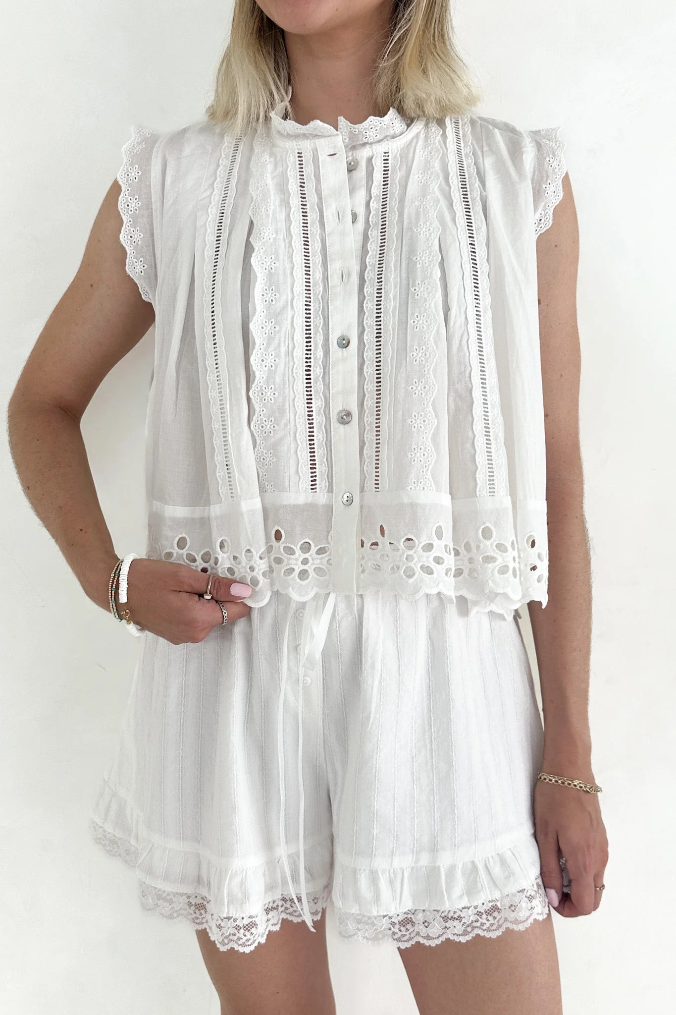 Agatha Eyelet Cotton Blouse - Image 9