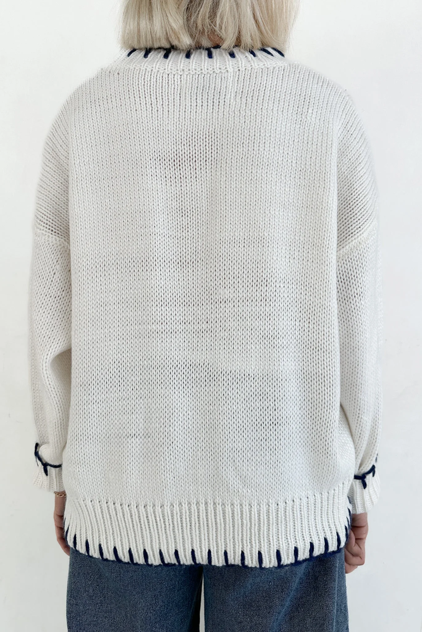 Anchors Away Lightweight Stitched Sweater - Image 10