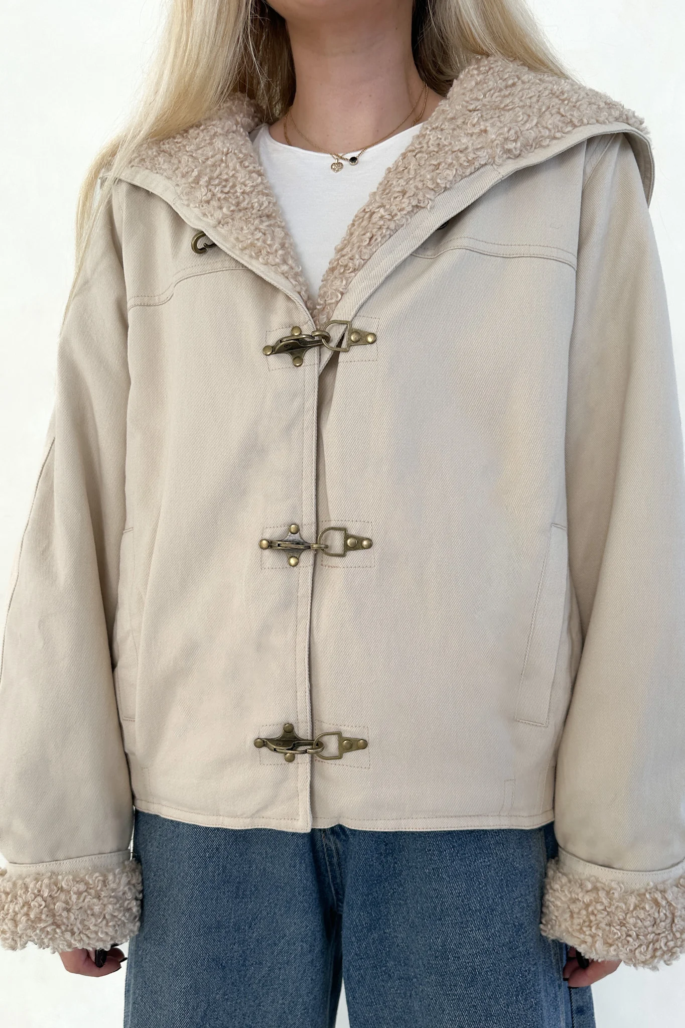 Aspen Canvas Sherpa-Lined Hooded Toggle Jacket - Image 3