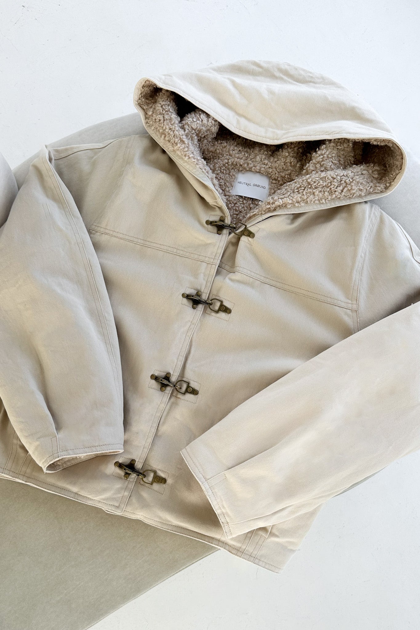 Aspen Canvas Sherpa-Lined Hooded Toggle Jacket - Image 4