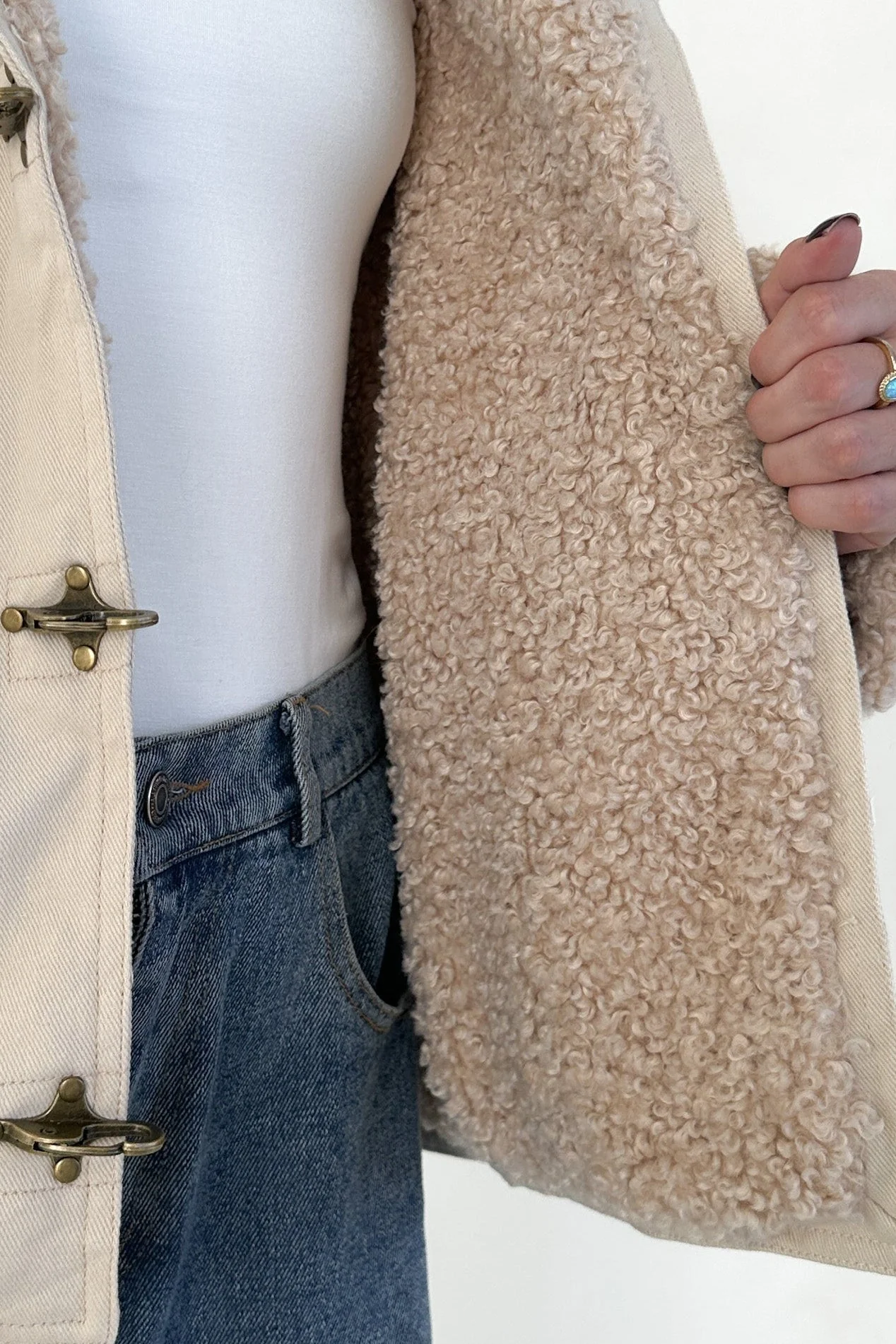 Aspen Canvas Sherpa-Lined Hooded Toggle Jacket - Image 5