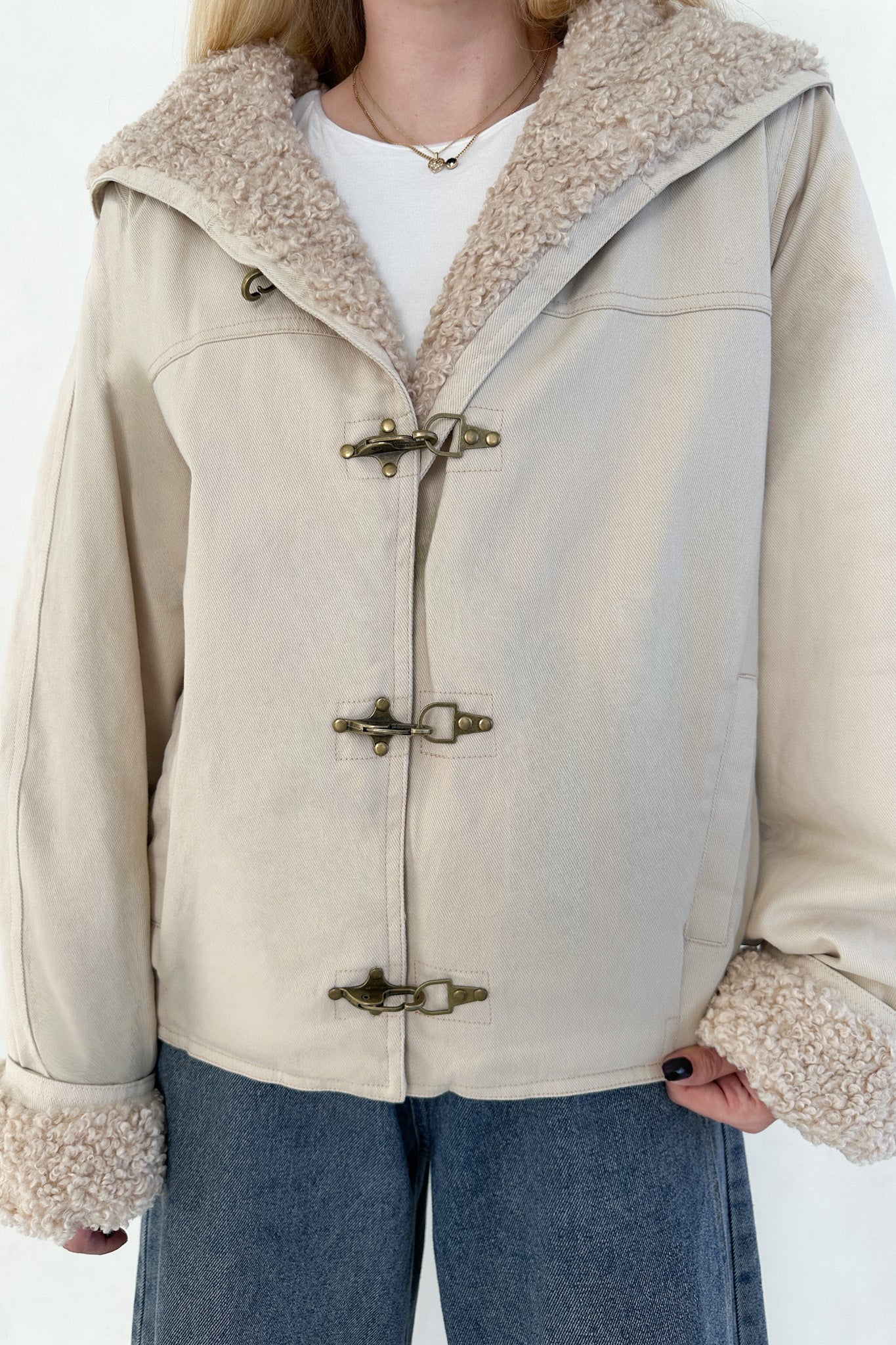 Aspen Canvas Sherpa-Lined Hooded Toggle Jacket - Image 7