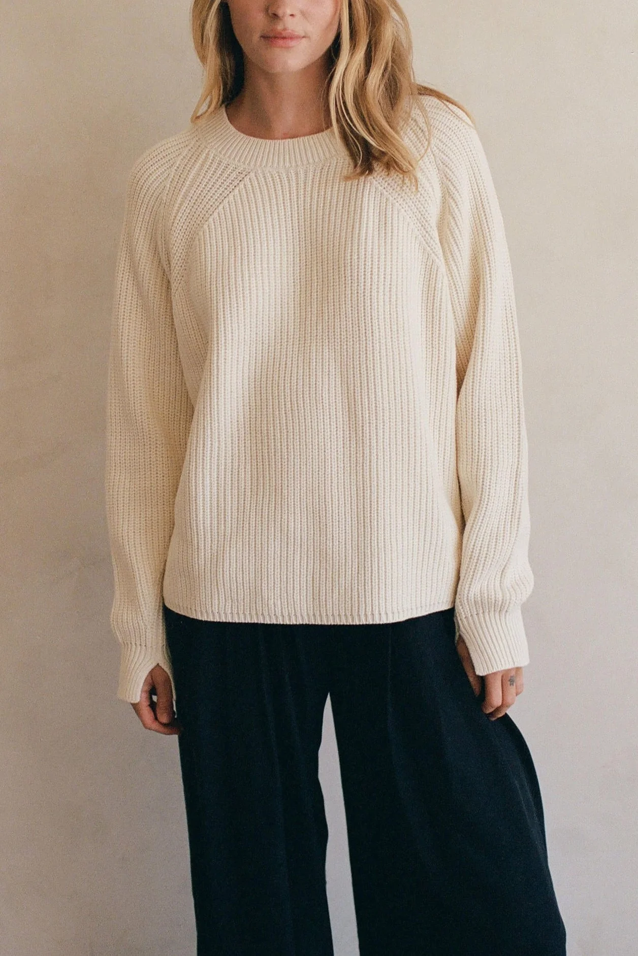 Audette Sweater Top in Light Cream