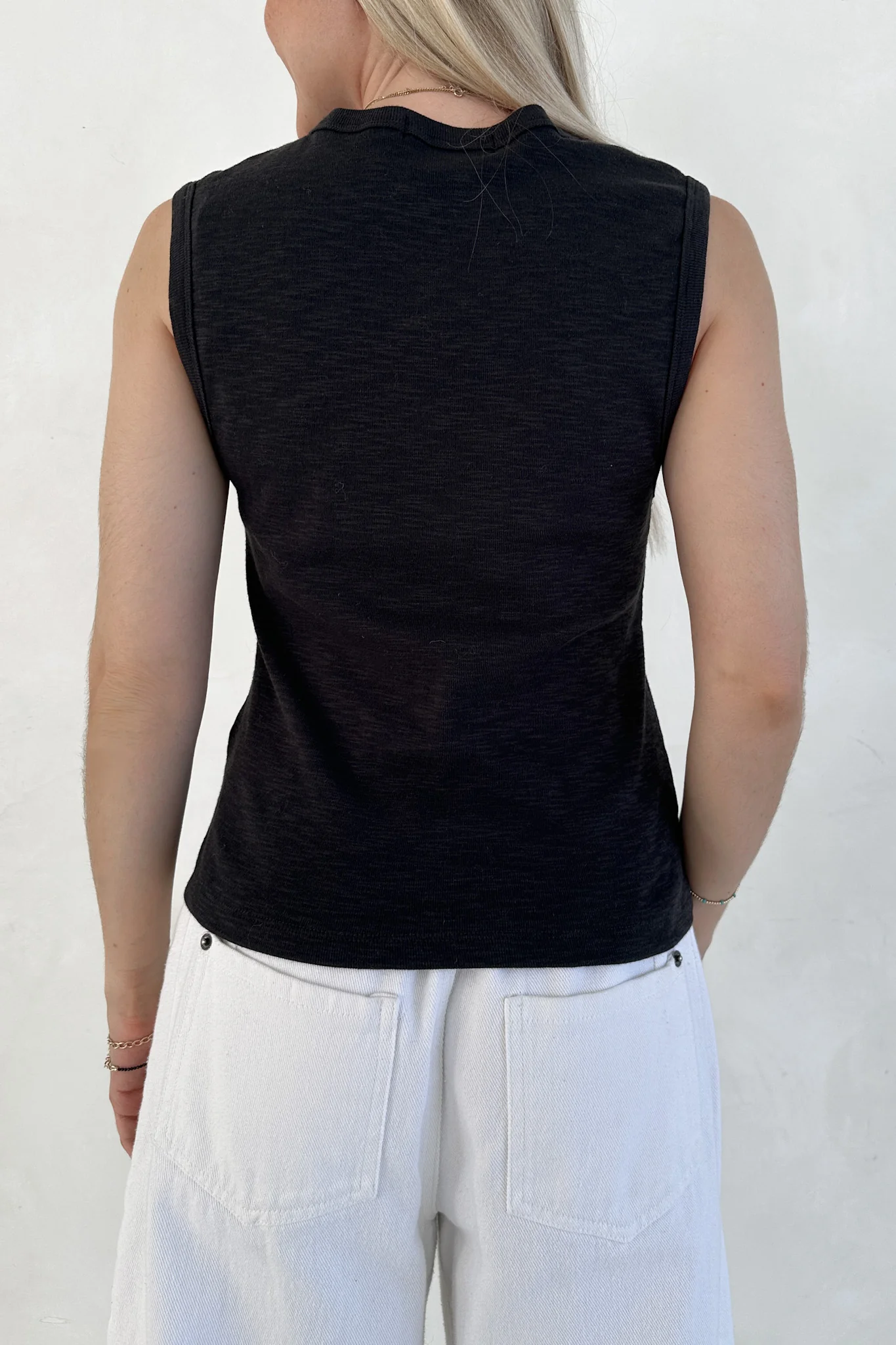 Baylor Cotton Tank Top in Black - Image 4