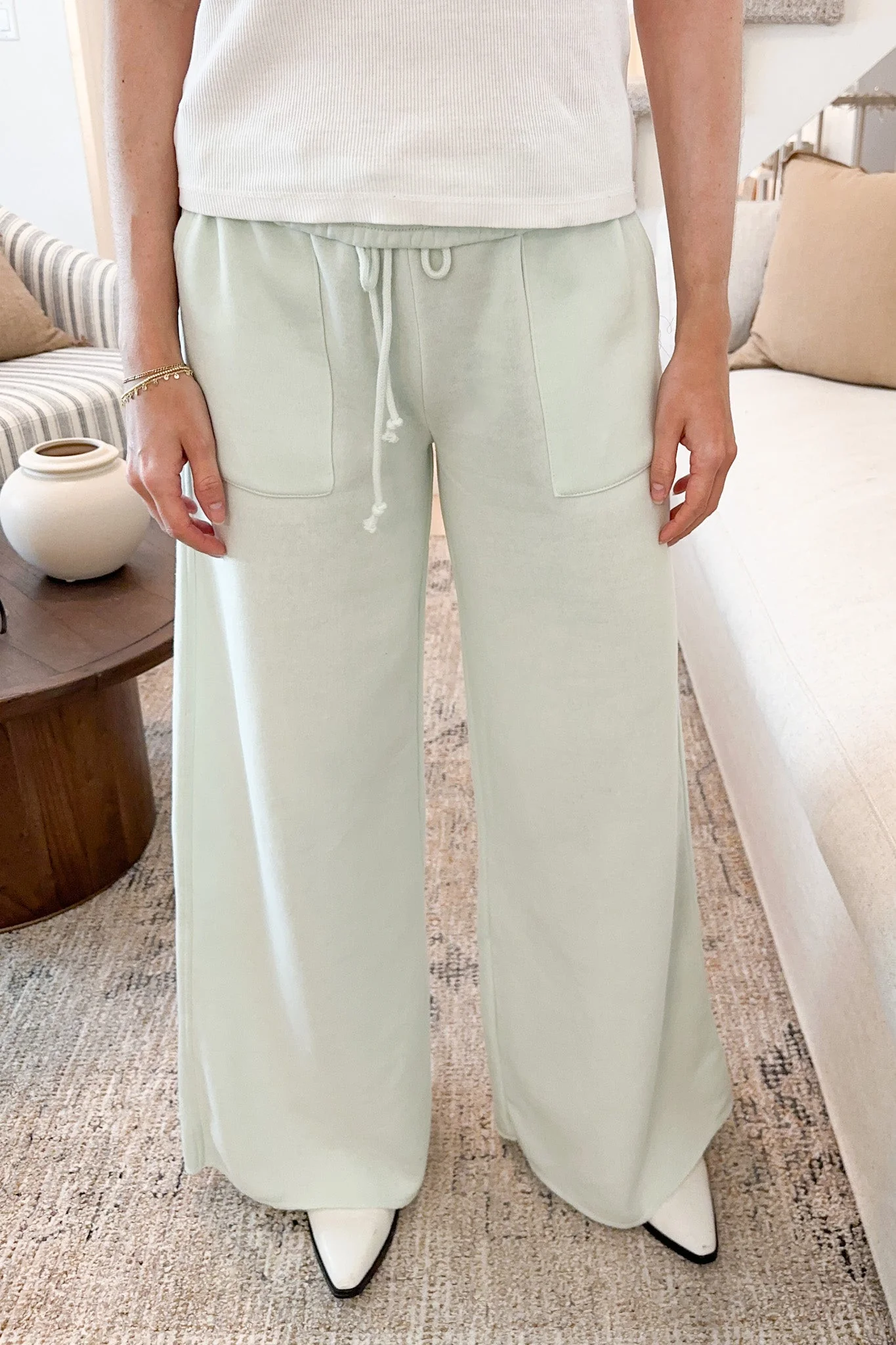 Beach House Wide Leg Pants in Mint - Image 5