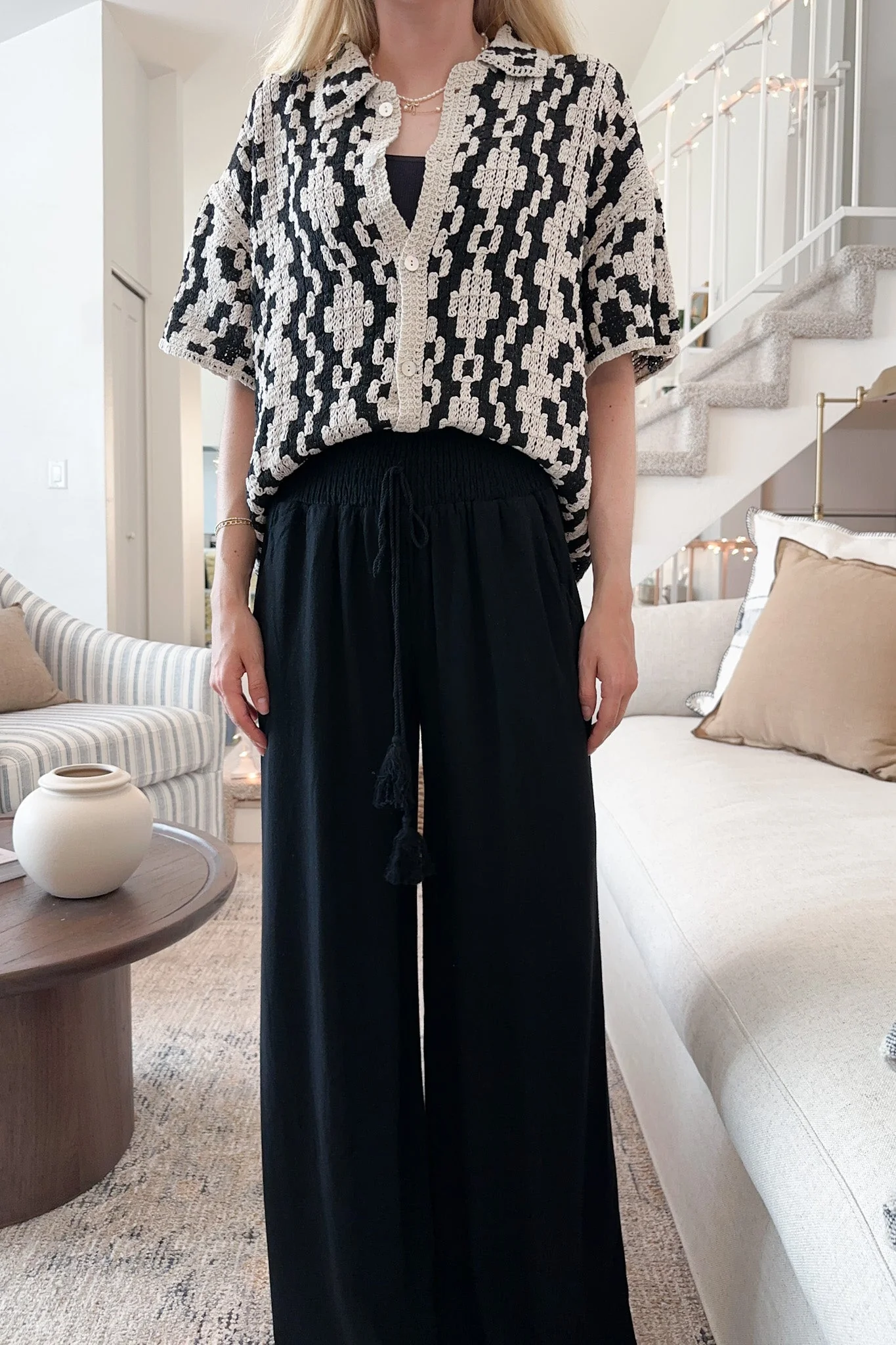 Beckham Linen Blend Pants in Black - Image 5