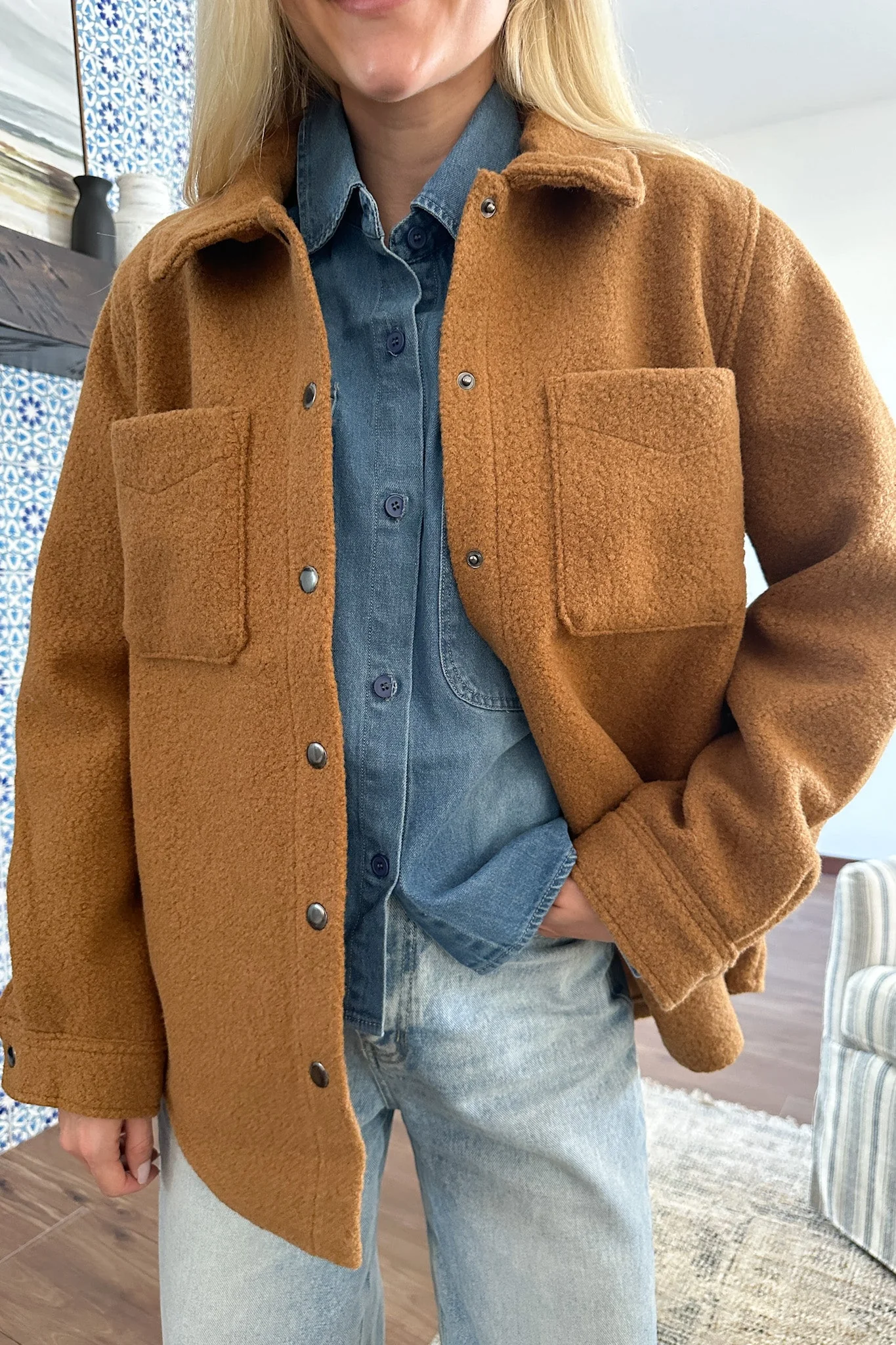 Bella Snap Button Teddy Jacket - Image 7