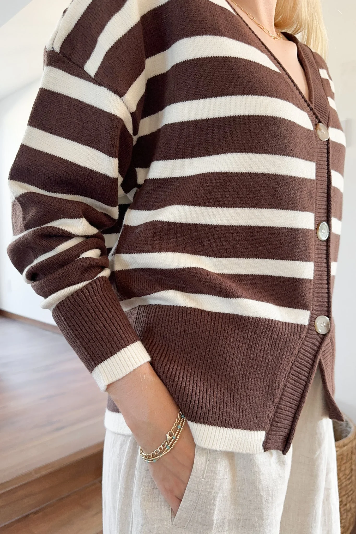 Brooklyn Striped Knit Cardigan - Image 4