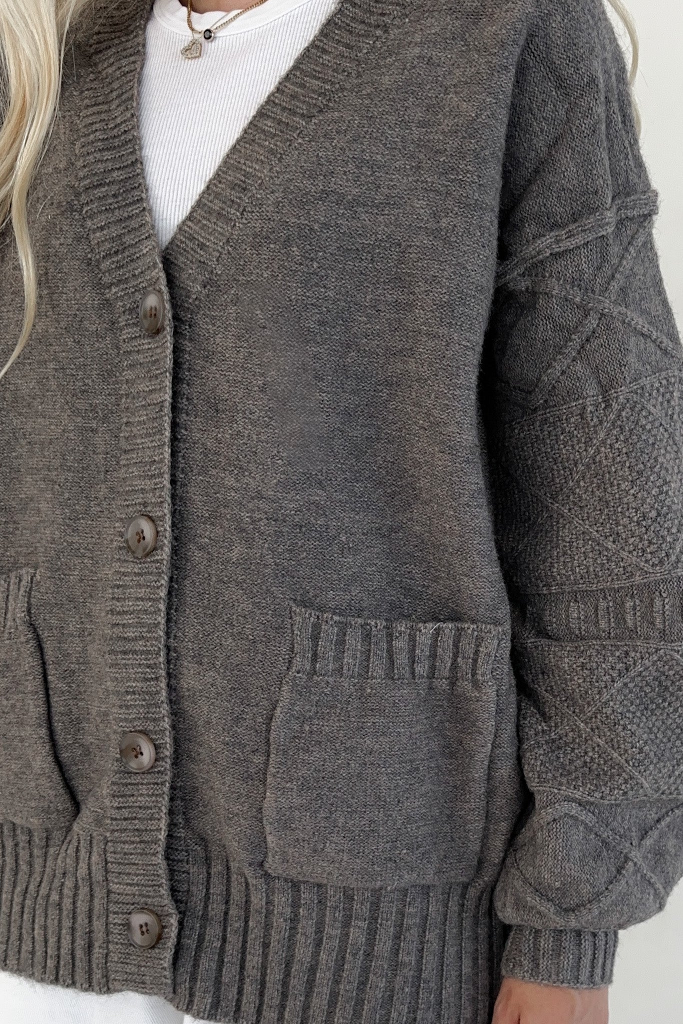 Brooks Textured Knit Button Up Cardigan - Image 4