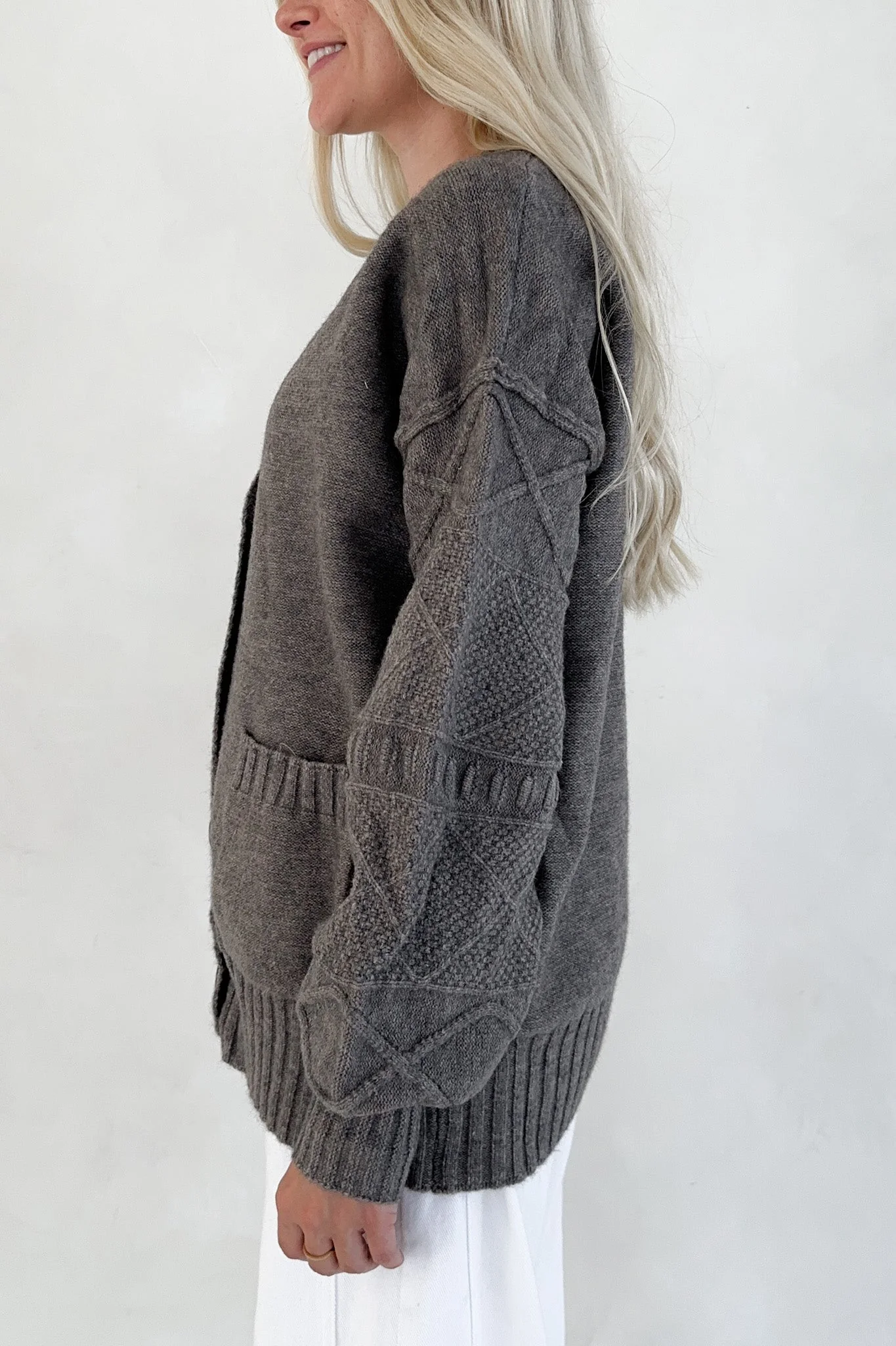 Brooks Textured Knit Button Up Cardigan - Image 5