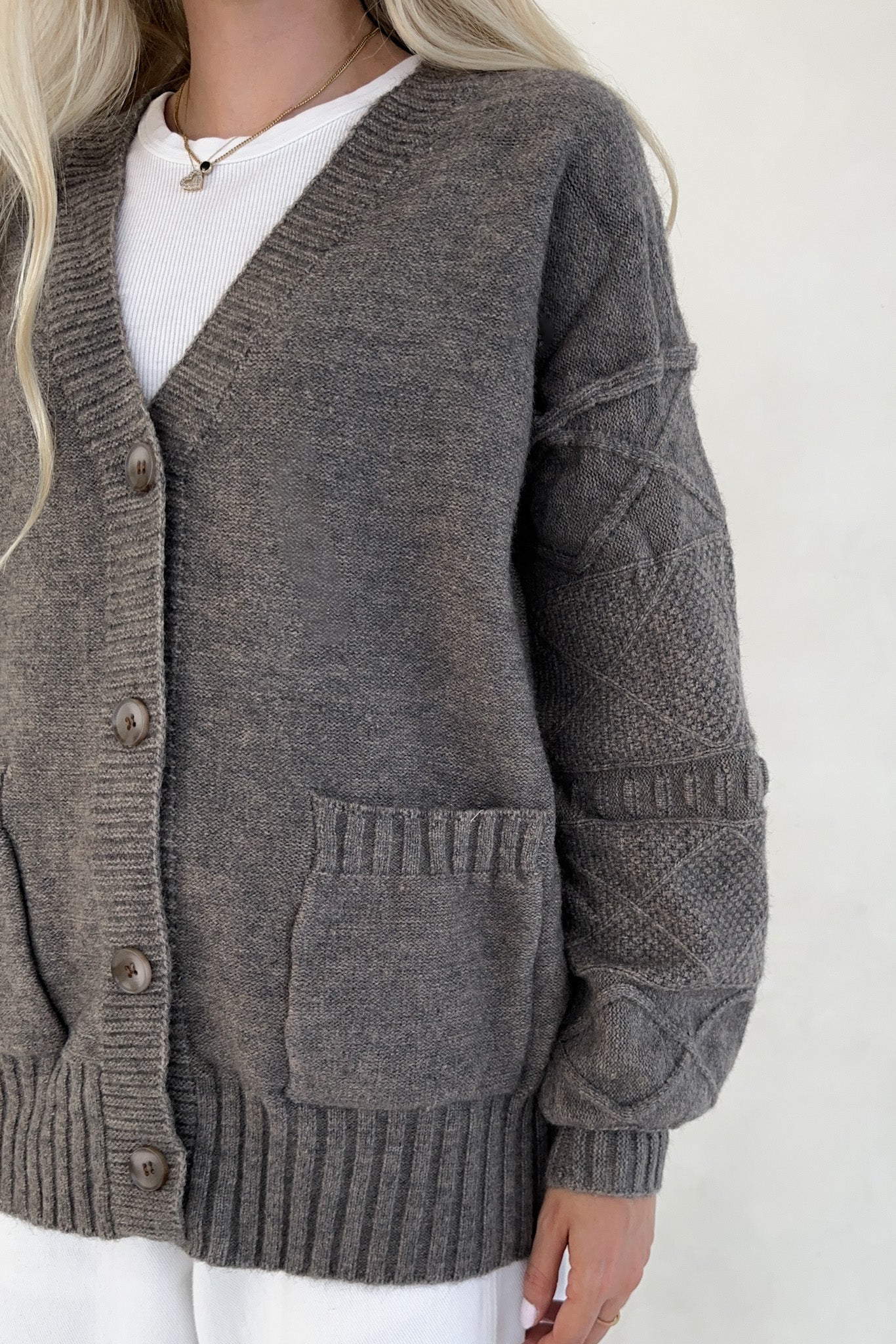 Brooks Textured Knit Button Up Cardigan - Image 7