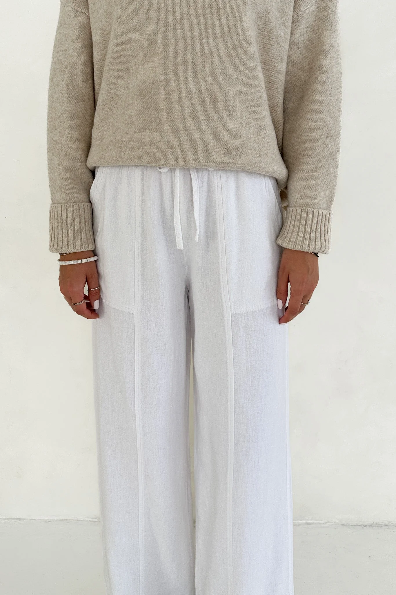 Bungalow Linen Pants in White - Image 5
