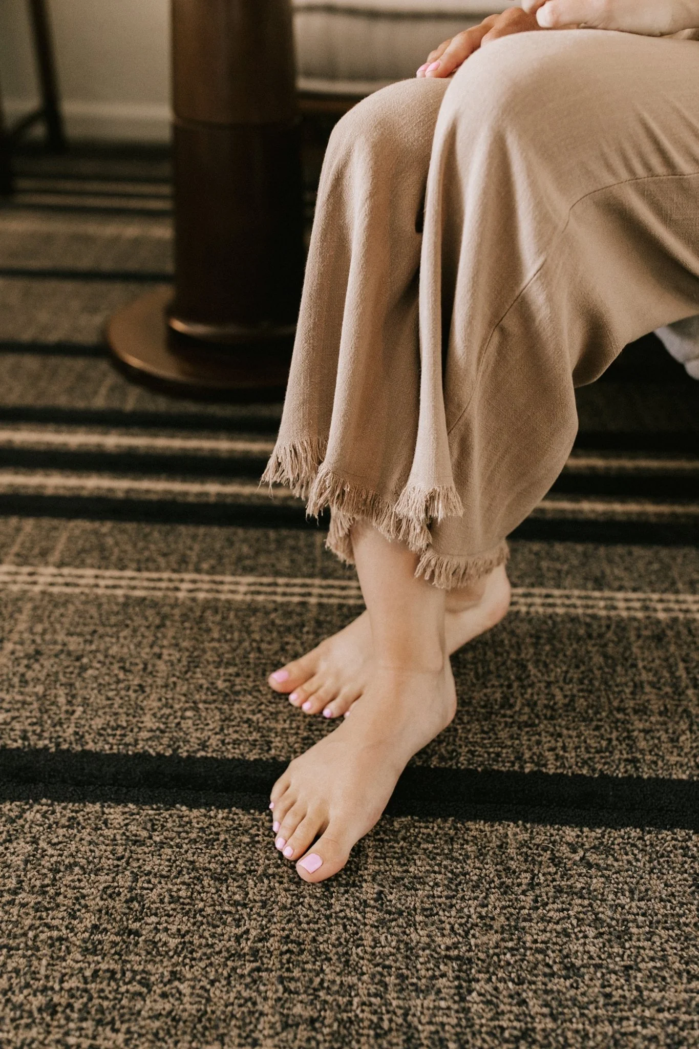 Cabana Linen Pant in Latte - Image 4