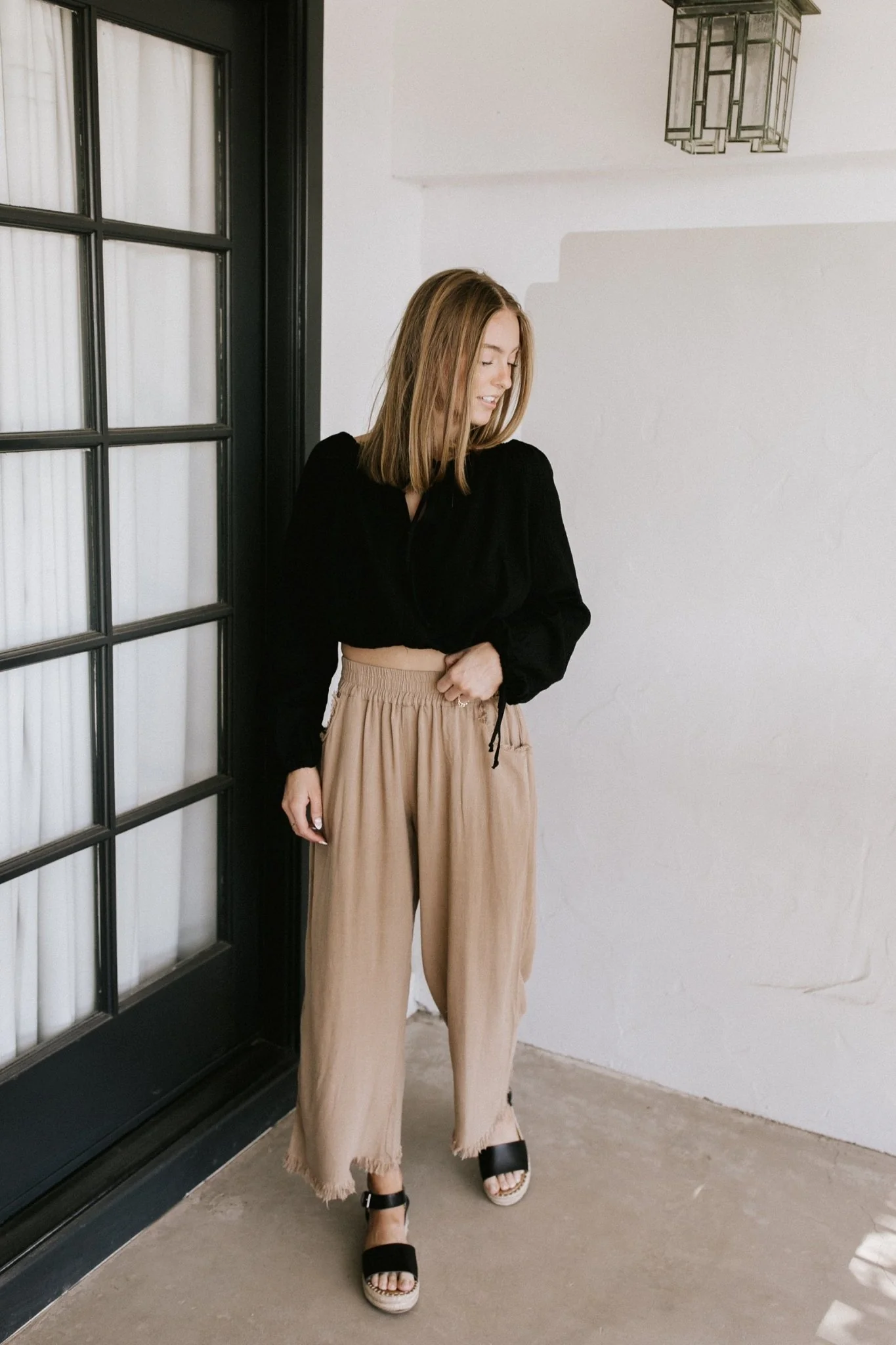 Cabana Linen Pant in Latte - Image 5