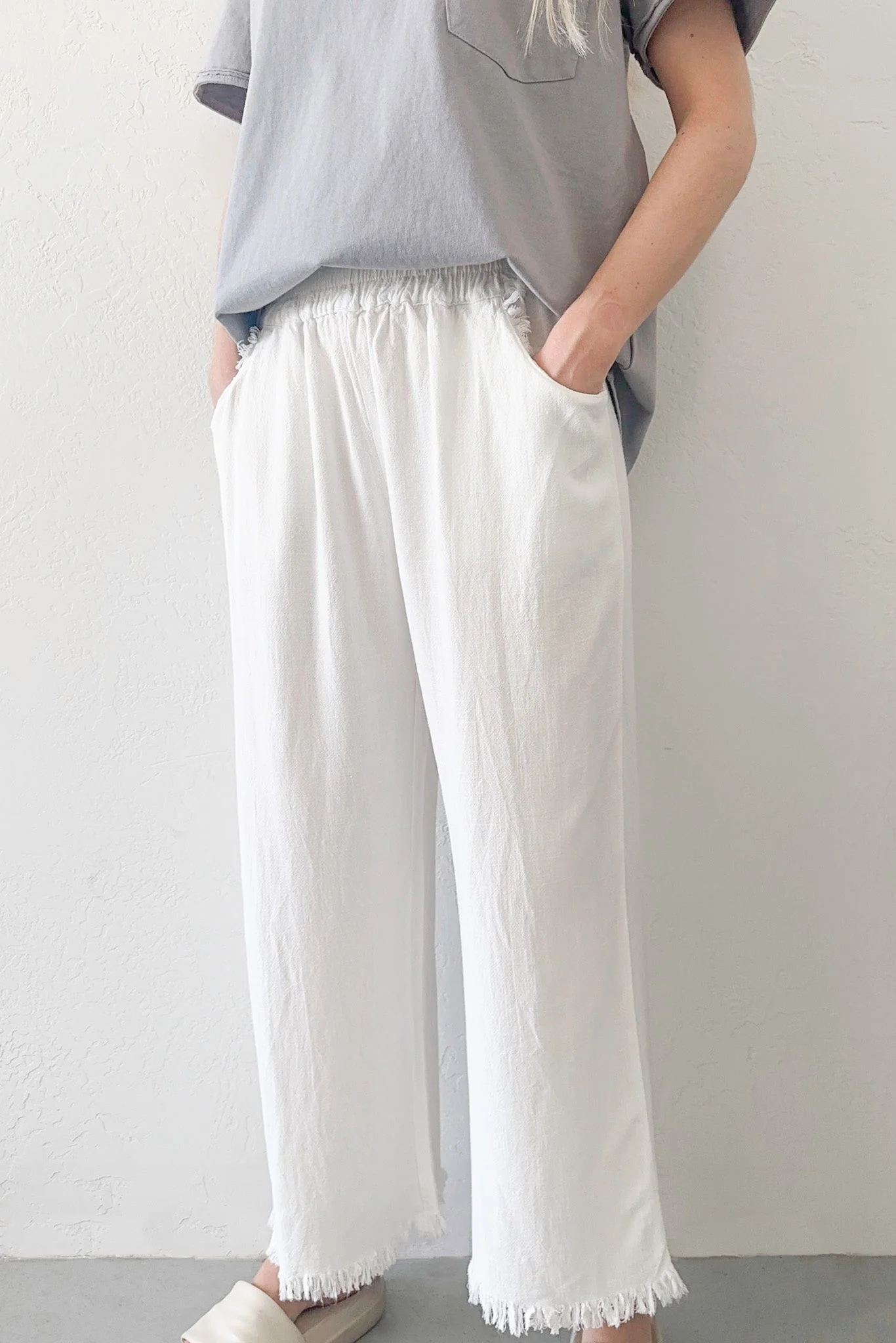 Cabana Linen Pant in White - Image 7