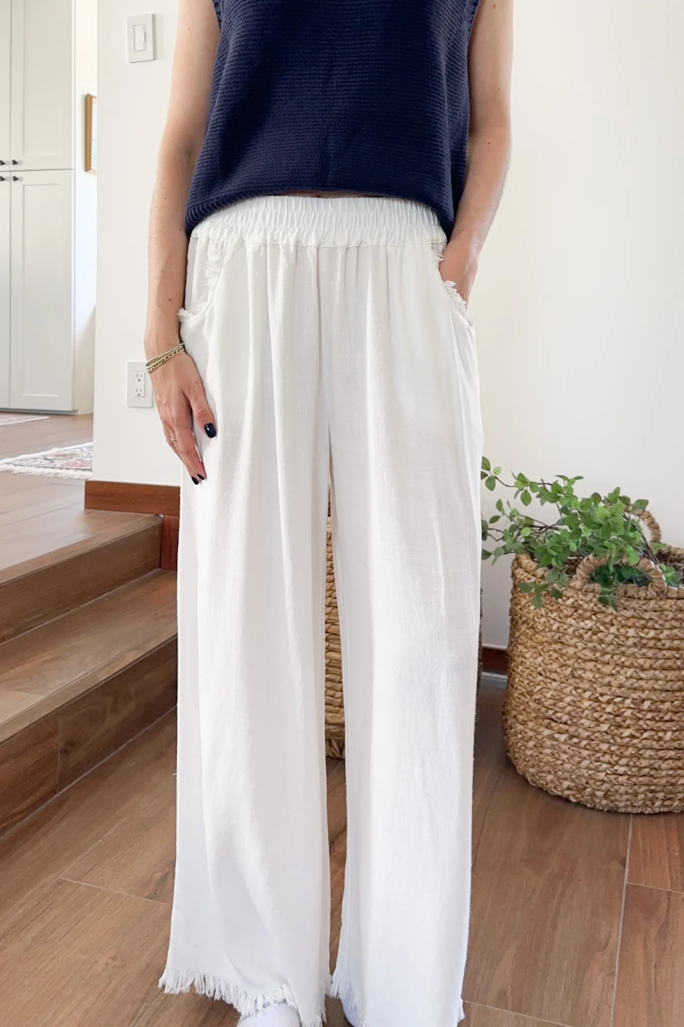 Cabana Linen Pant in White - Image 8