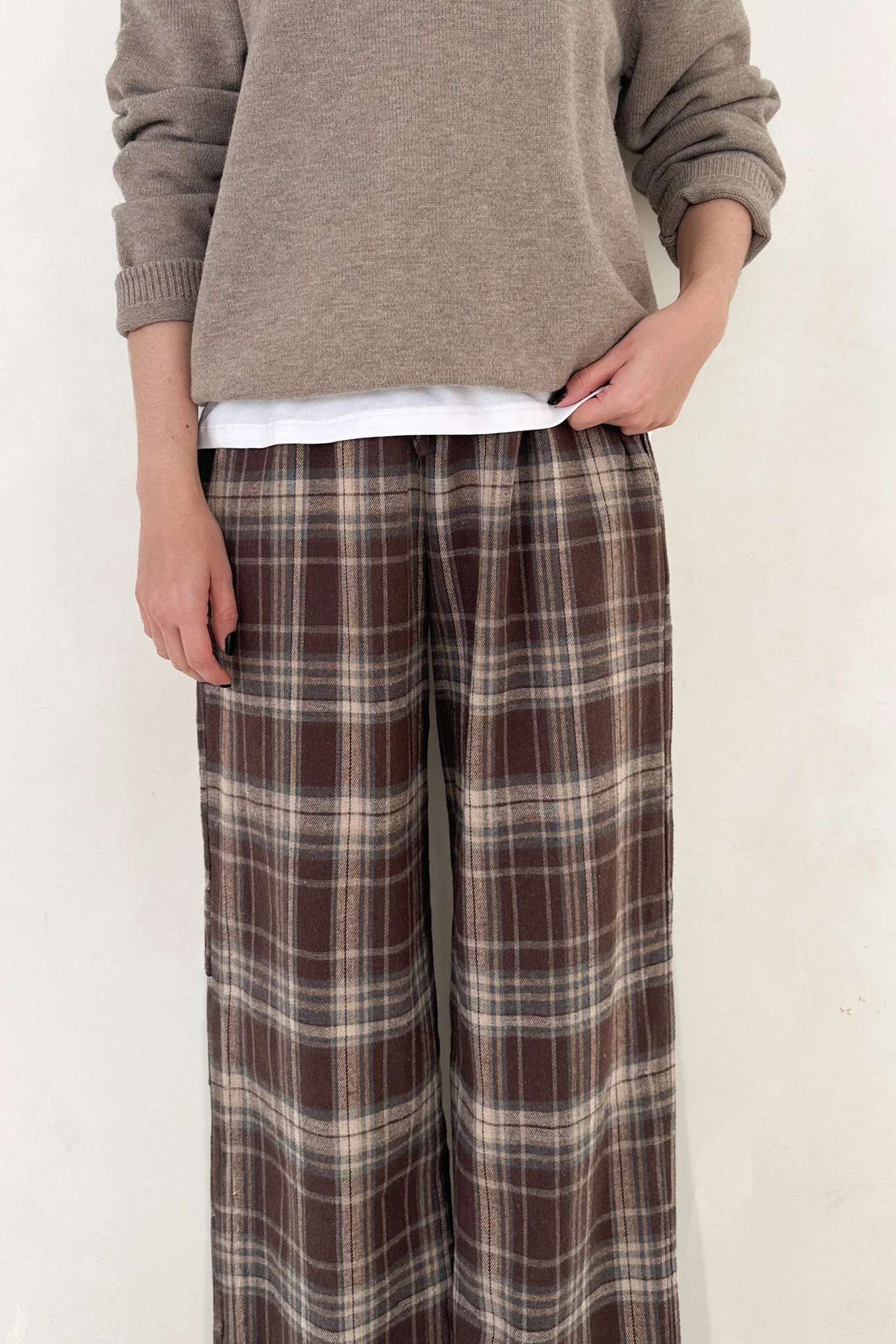 Aspen Pajama Style Pants in Mocha - Image 8