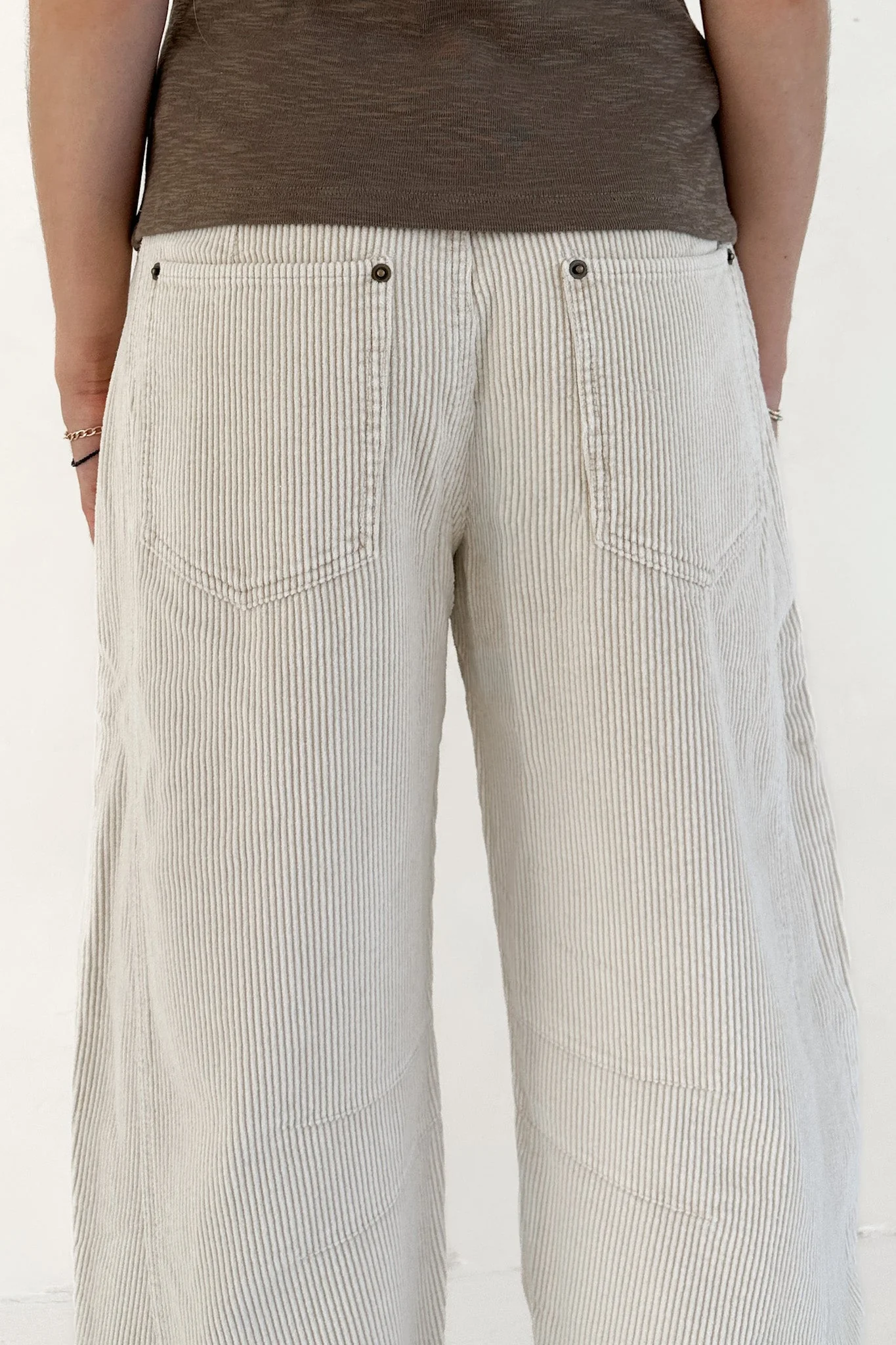 Canyon Corduroy Barrel Pants in Off White - Image 8