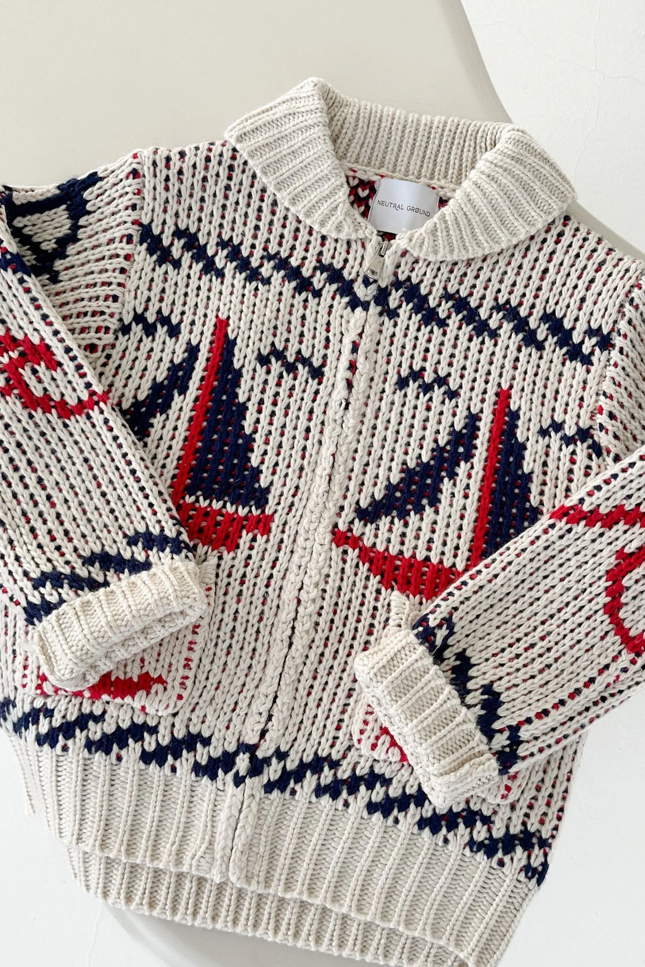 Cape Cod Sailboat Knit Zip Up Cardigan - Image 3