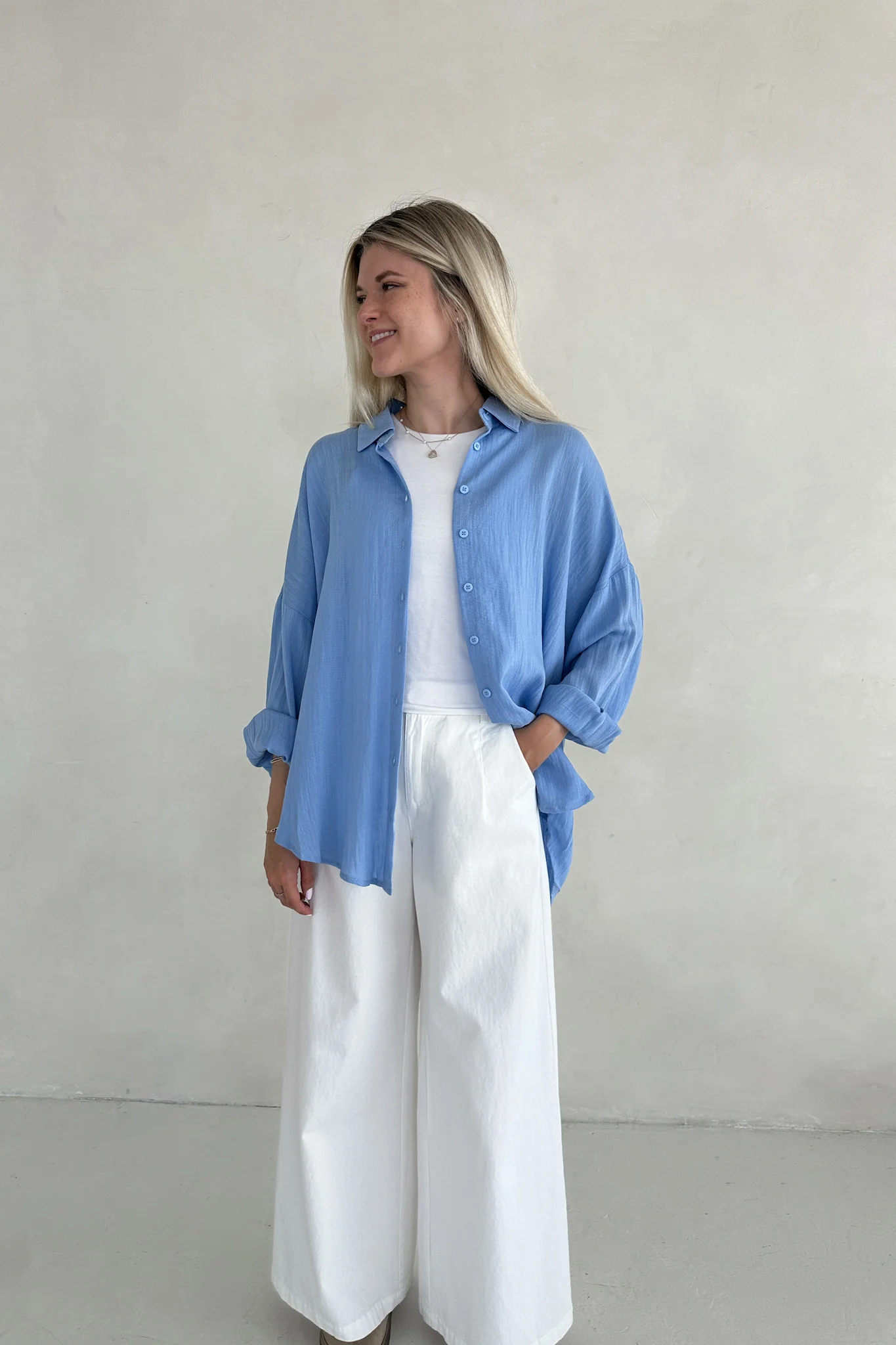 Cape Cod Woven Button Down Long Sleeve Shirt - Image 4