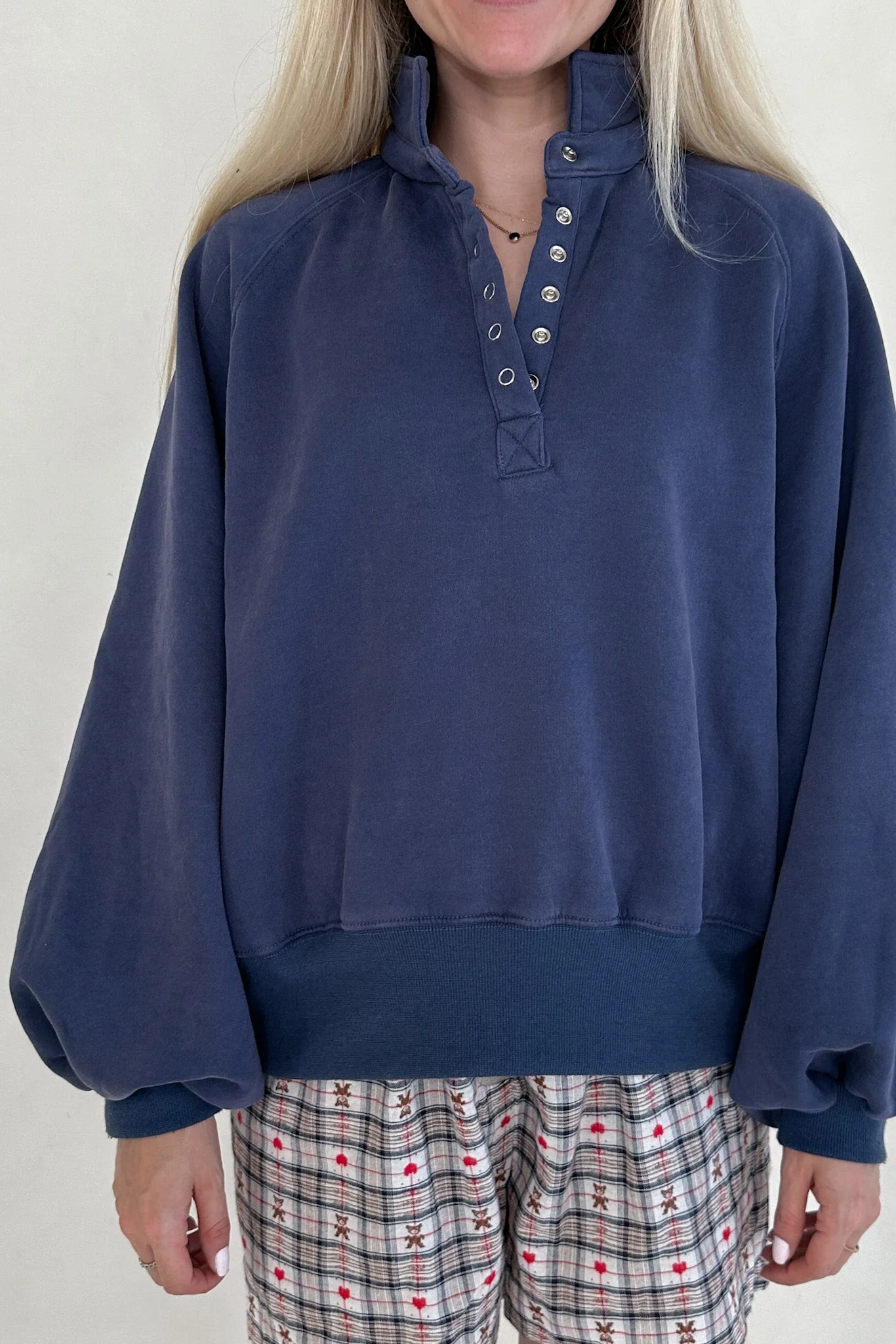 Capri Collared Sweatshirt in Washed Navy - Image 2