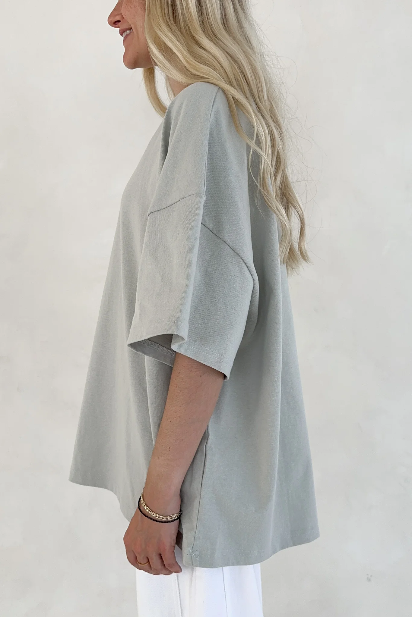 Charity Contrast Cotton Tee in Sage - Image 6
