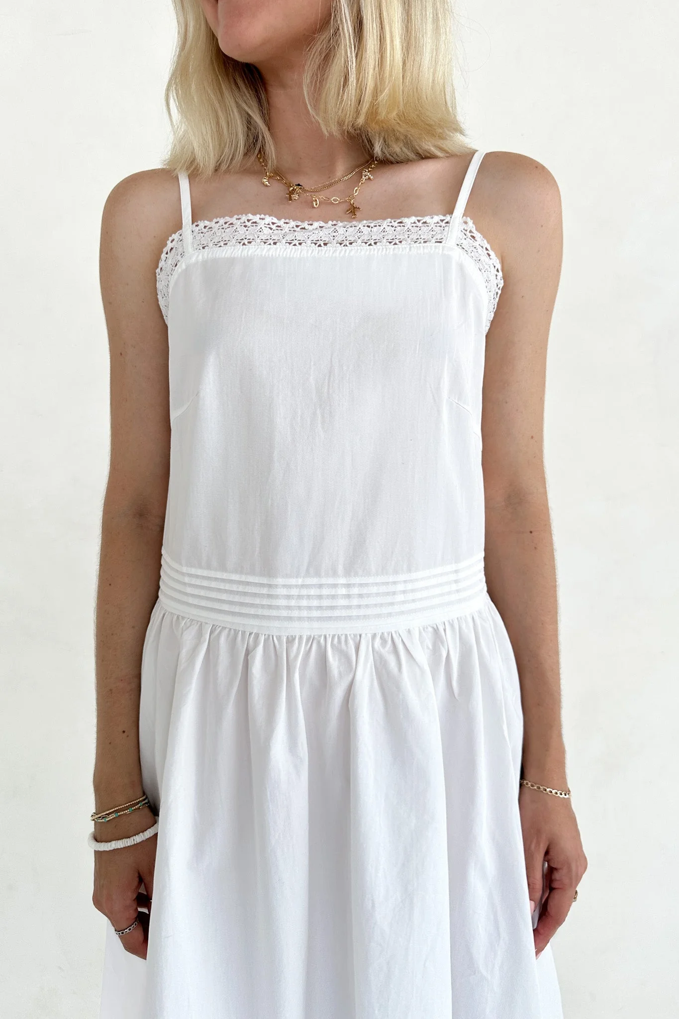 Charlotte Lace Inset Cotton Midi Dress - Image 3