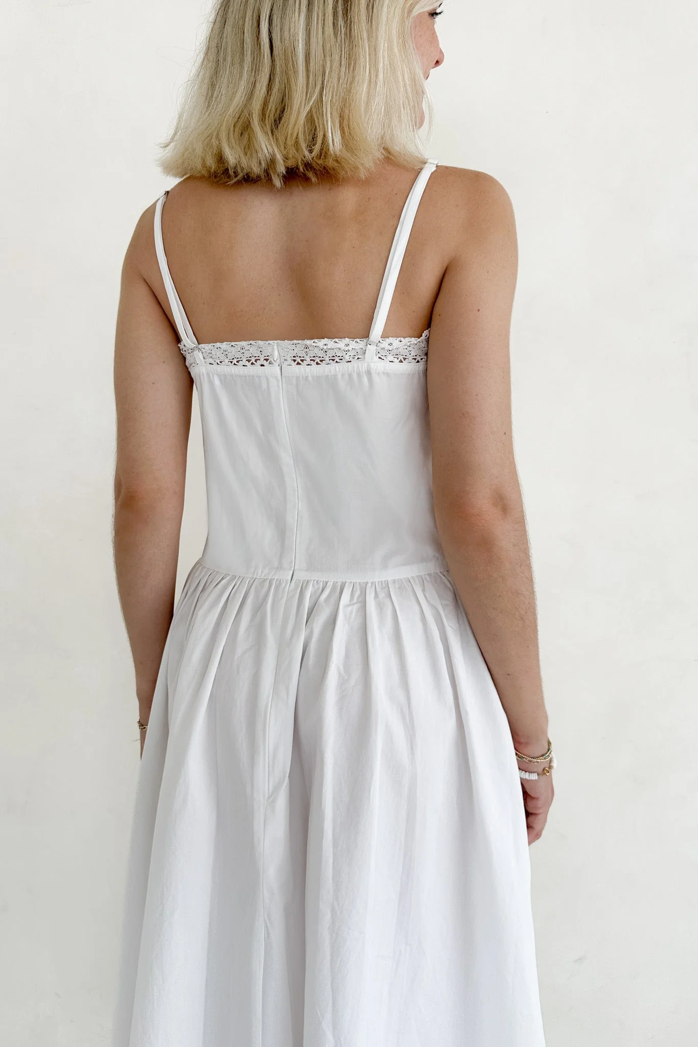 Charlotte Lace Inset Cotton Midi Dress - Image 5