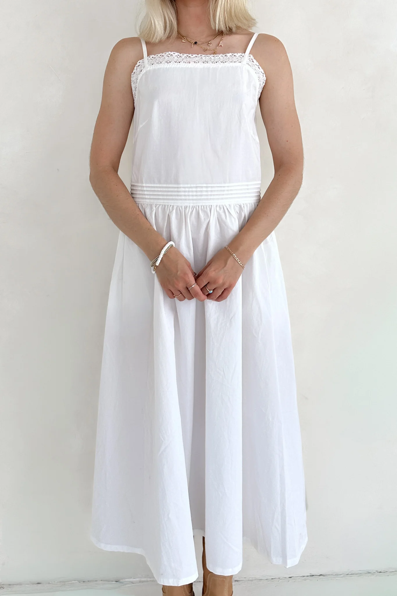 Charlotte Lace Inset Cotton Midi Dress - Image 7