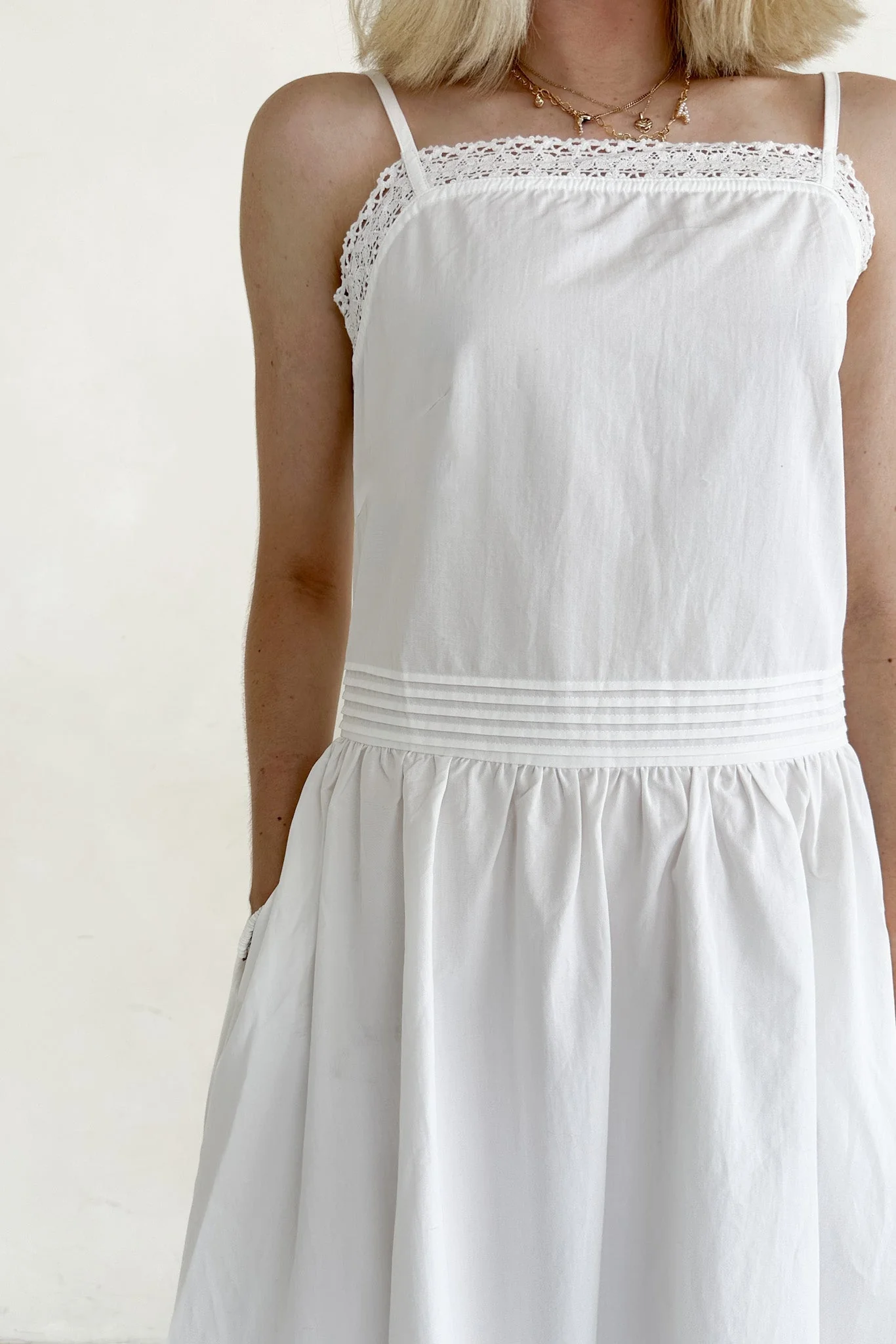 Charlotte Lace Inset Cotton Midi Dress - Image 8