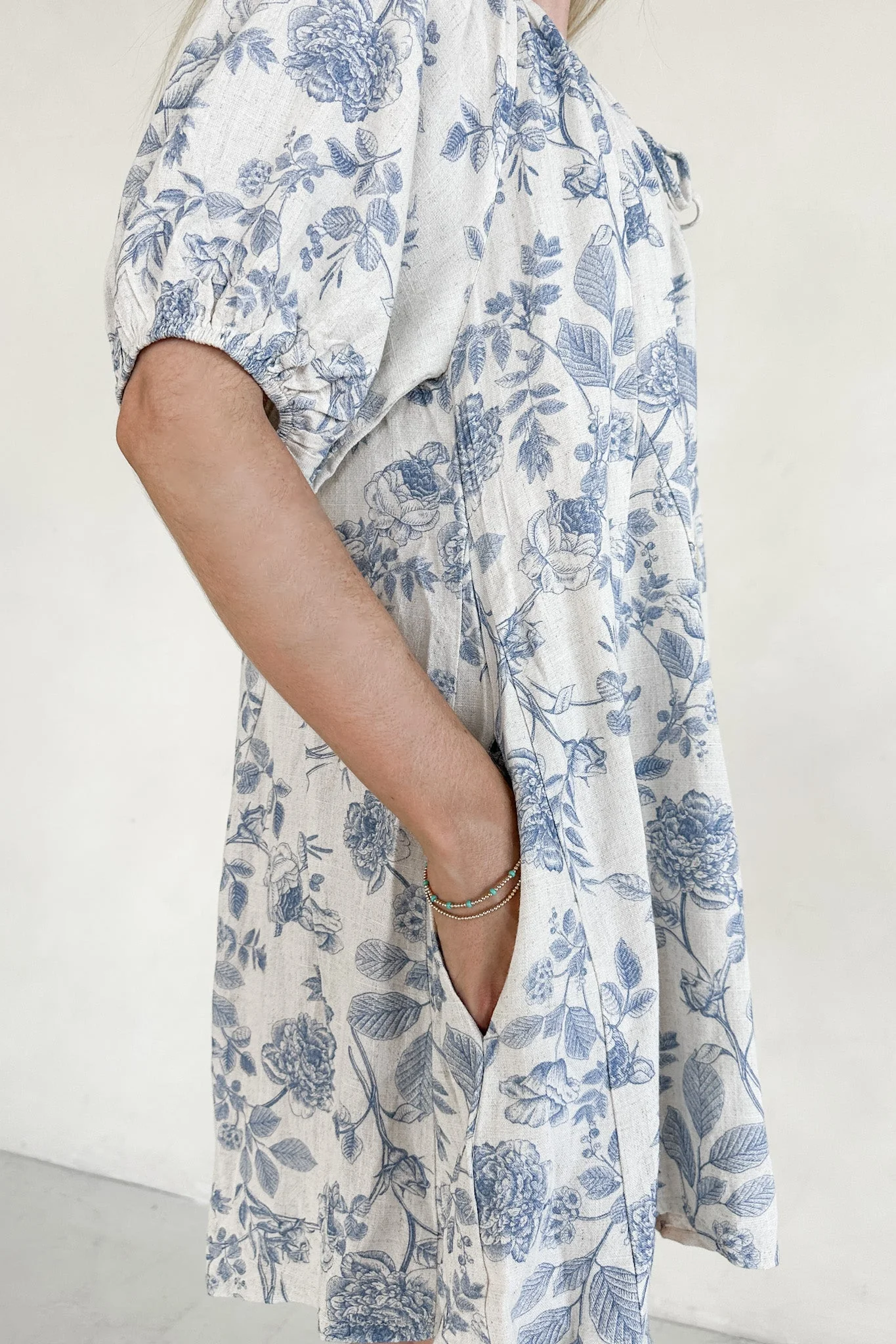 Château Printed Soft Linen Blend Romper - Image 5