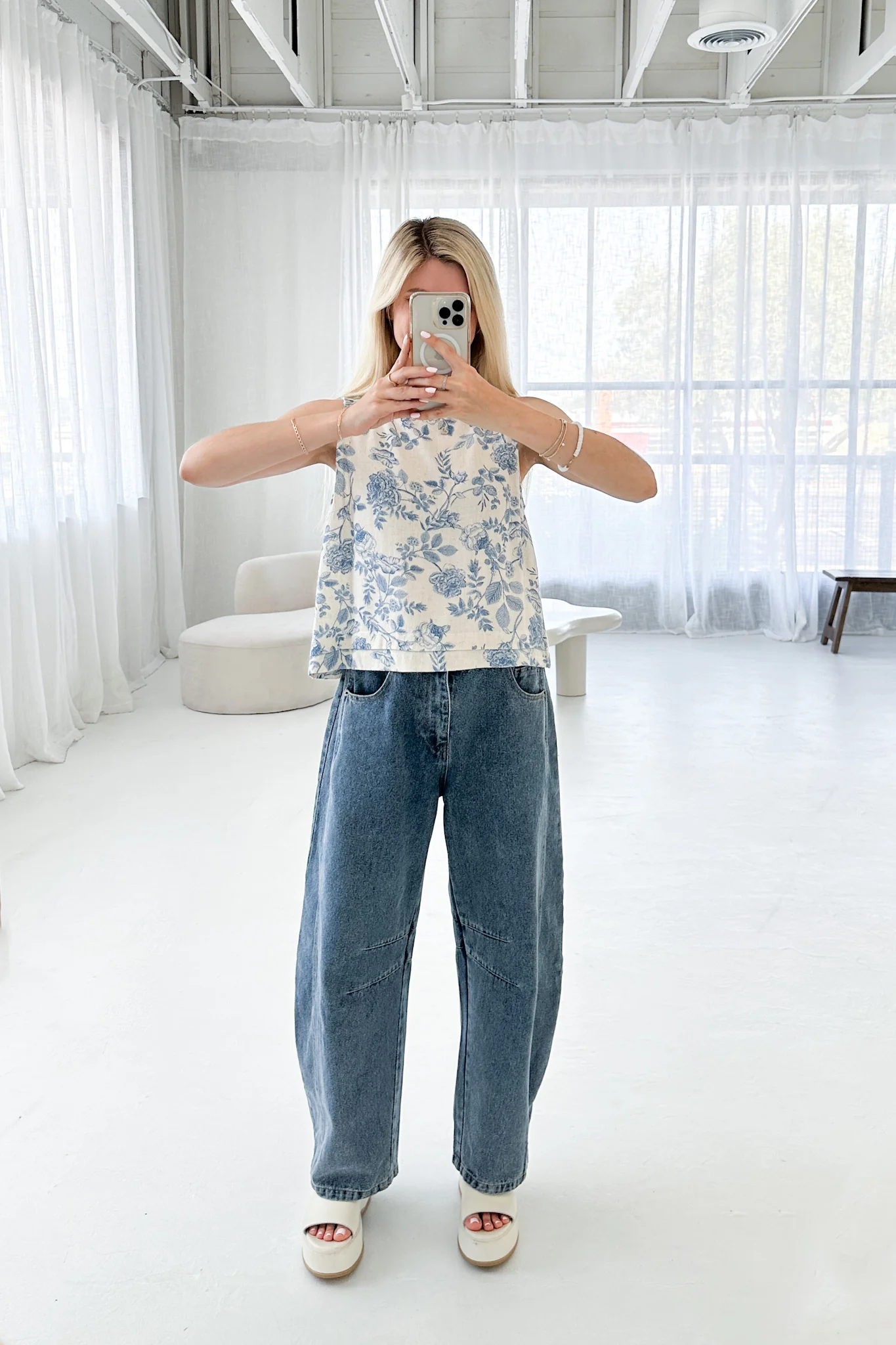 Château Printed Soft Linen Blend Tank - Image 3