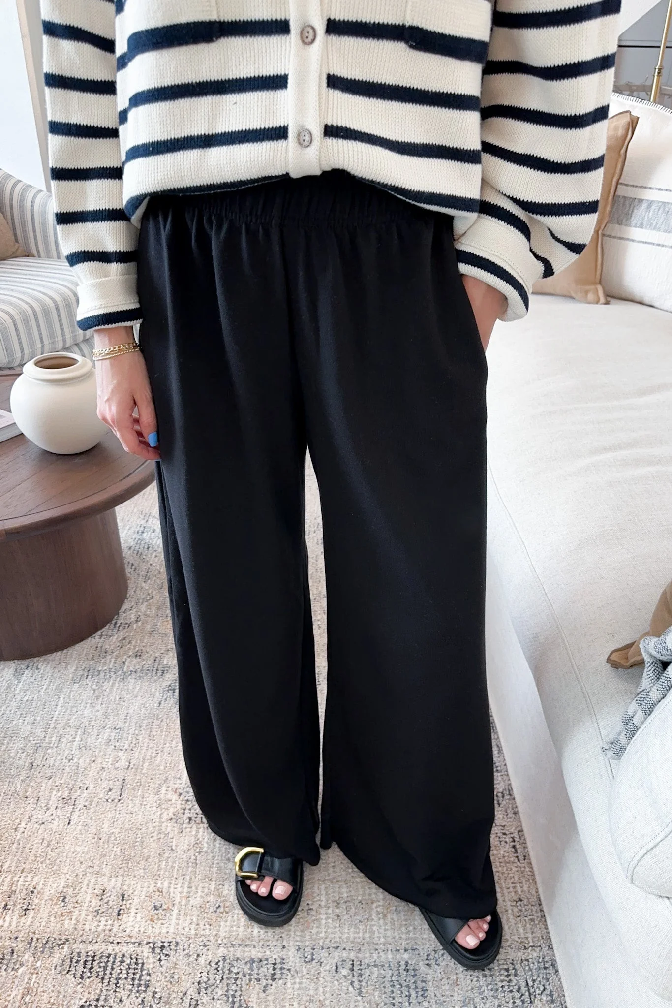 Chelsea Relaxed Lounge Pants in Black