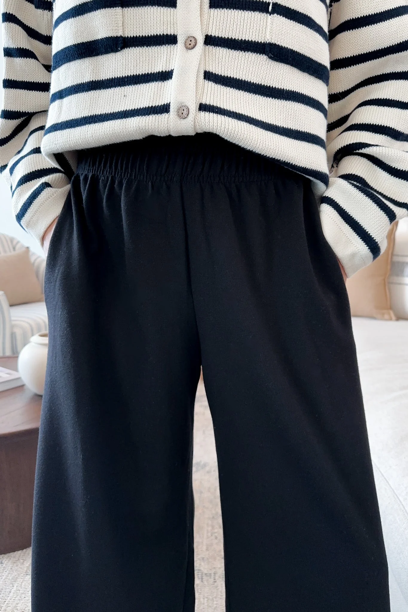 Chelsea Relaxed Lounge Pants in Black - Image 3
