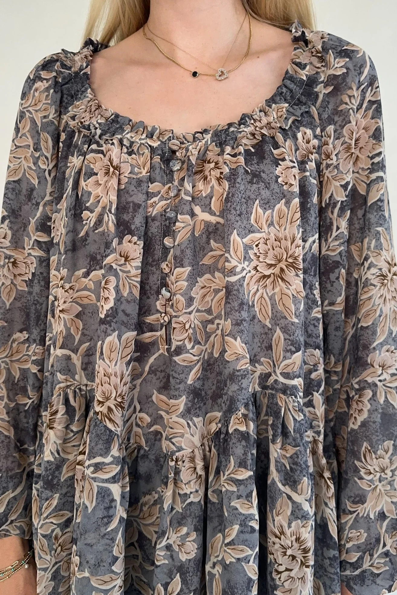 Cherish Floral Chiffon Babydoll Romper - Image 5