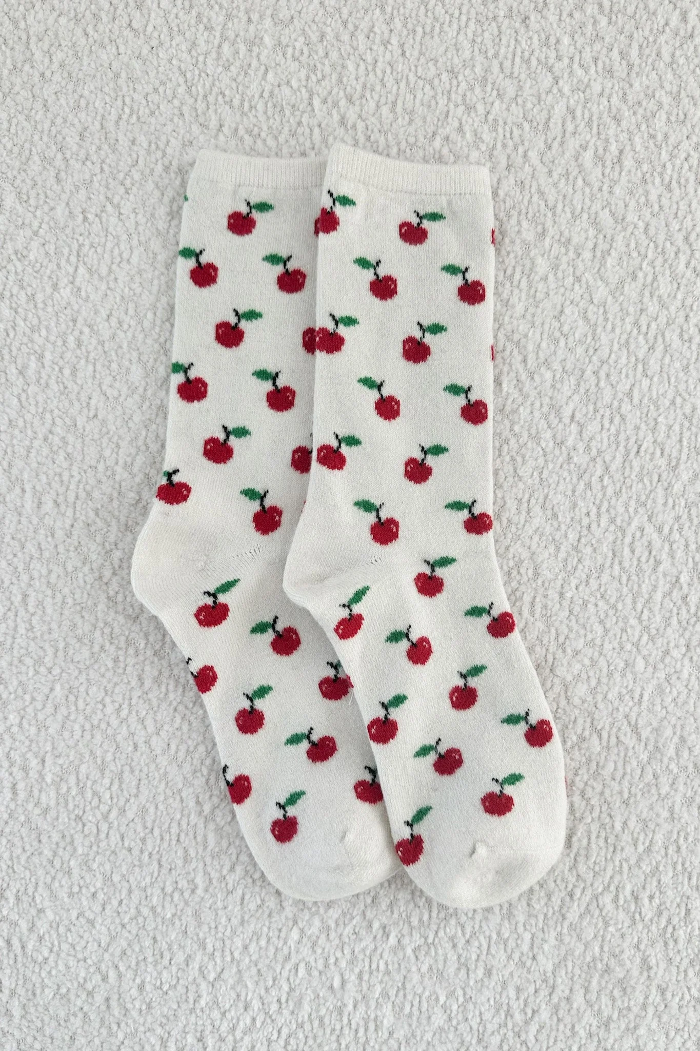 Cherry Bomb Cashmere Blend Crew Socks