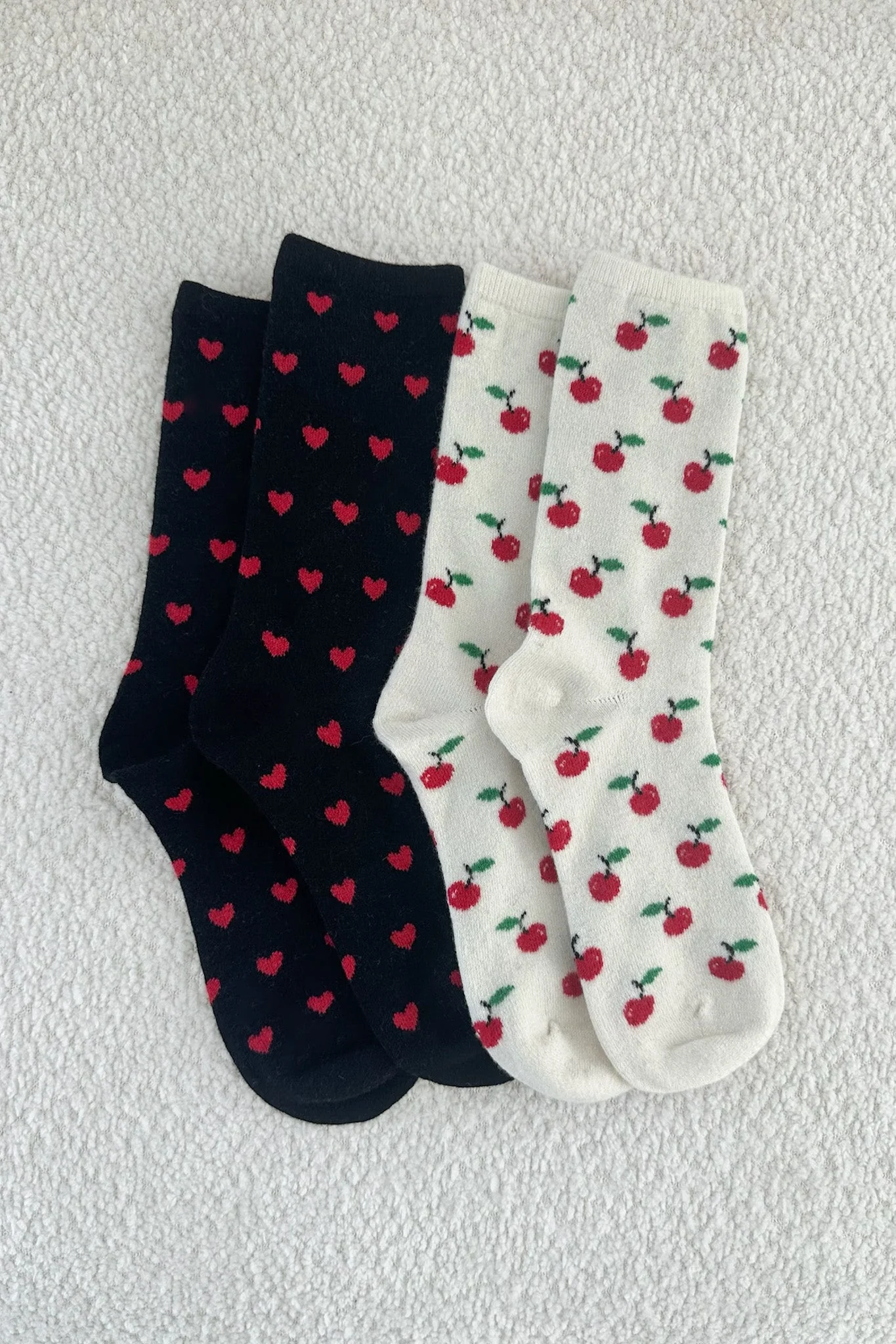 Cherry Bomb Cashmere Blend Crew Socks - Image 2