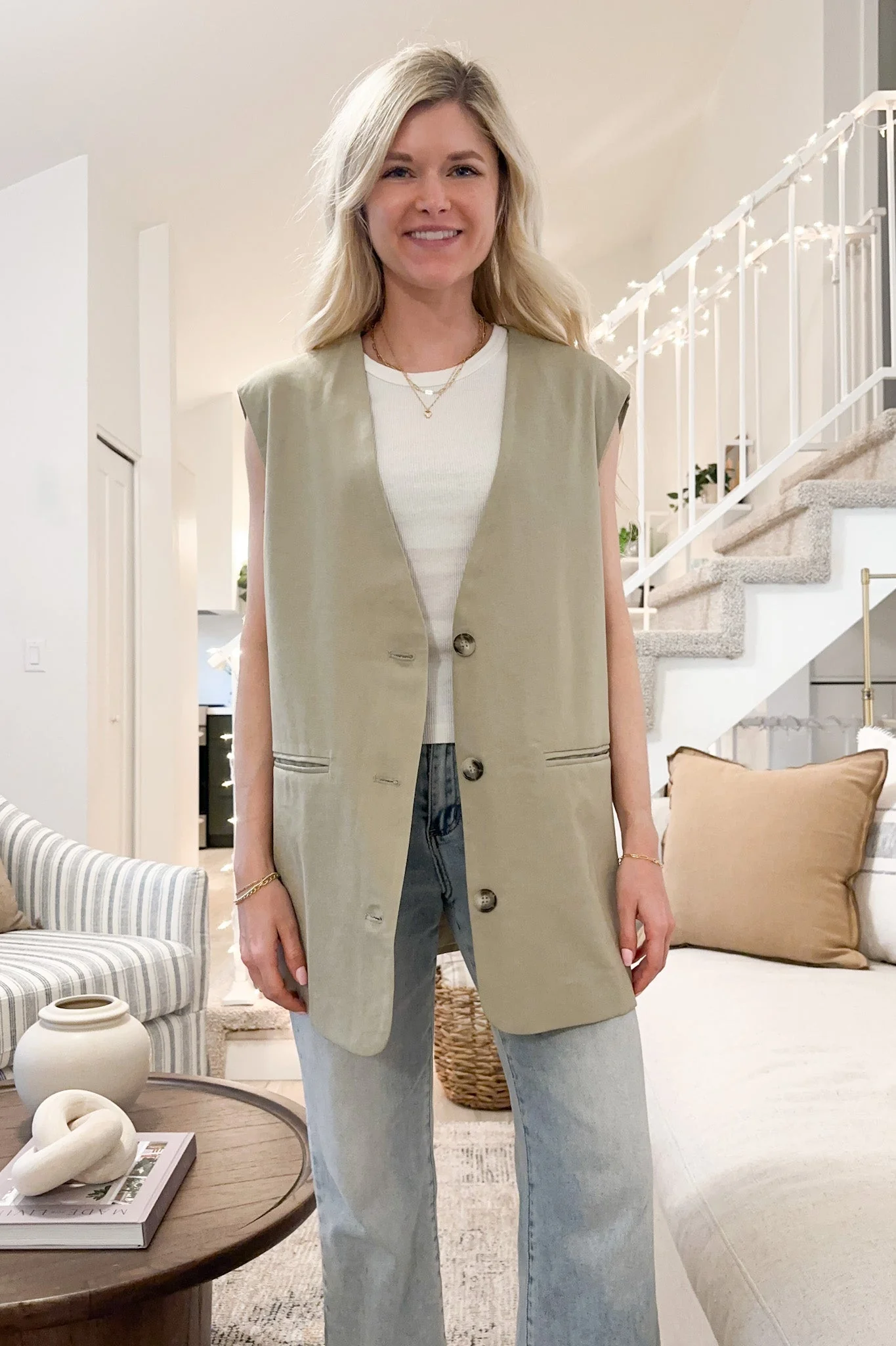 City Girl Tailored Oversized Vest - Image 4