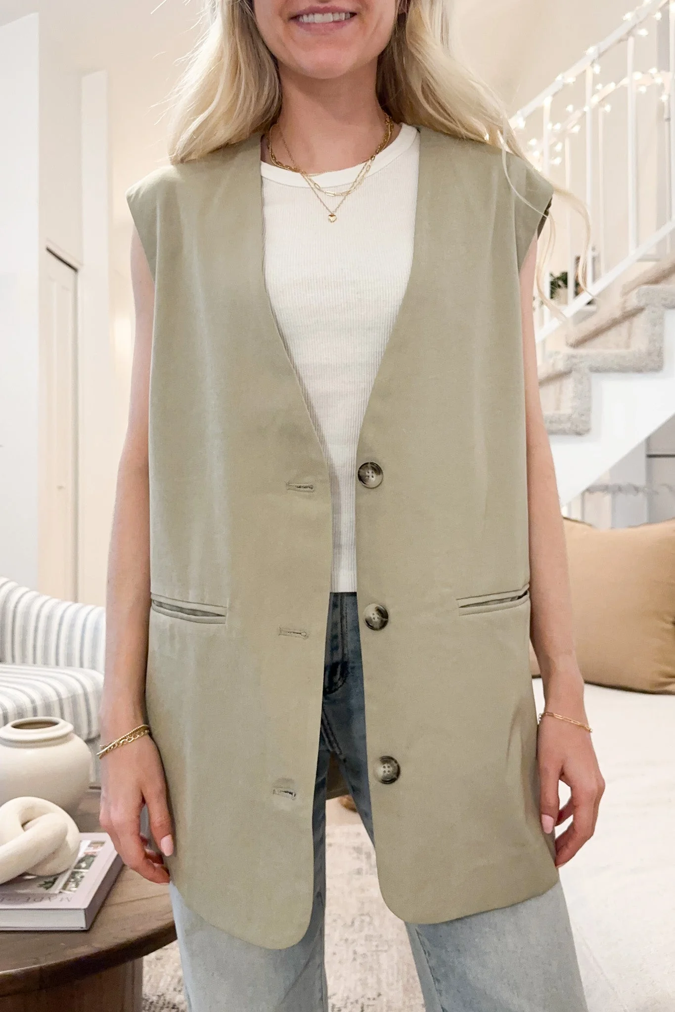 City Girl Tailored Oversized Vest - Image 5