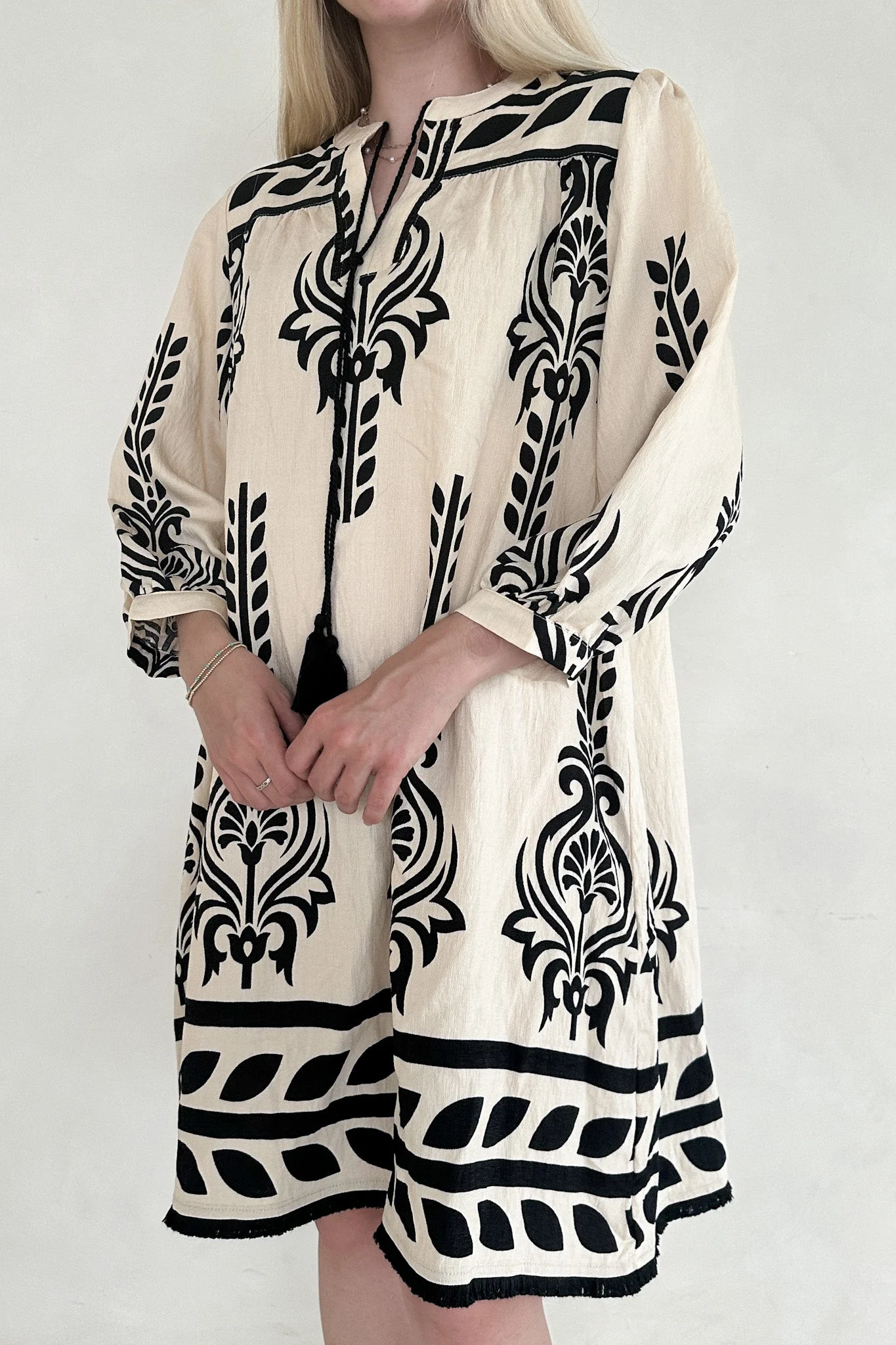 Clarrise Pattern Tassel Dress - Image 3
