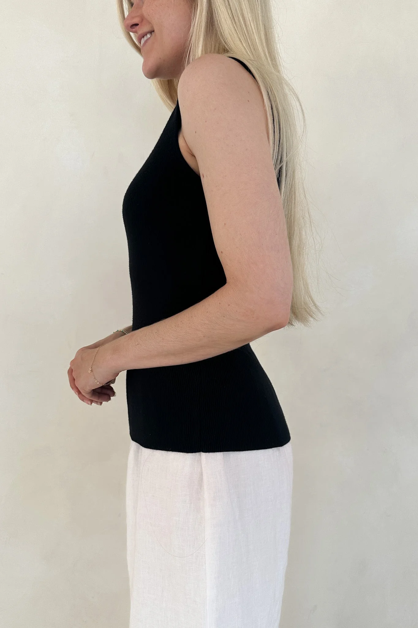 Claudia Boat Neck Sleeveless Top in Black - Image 5