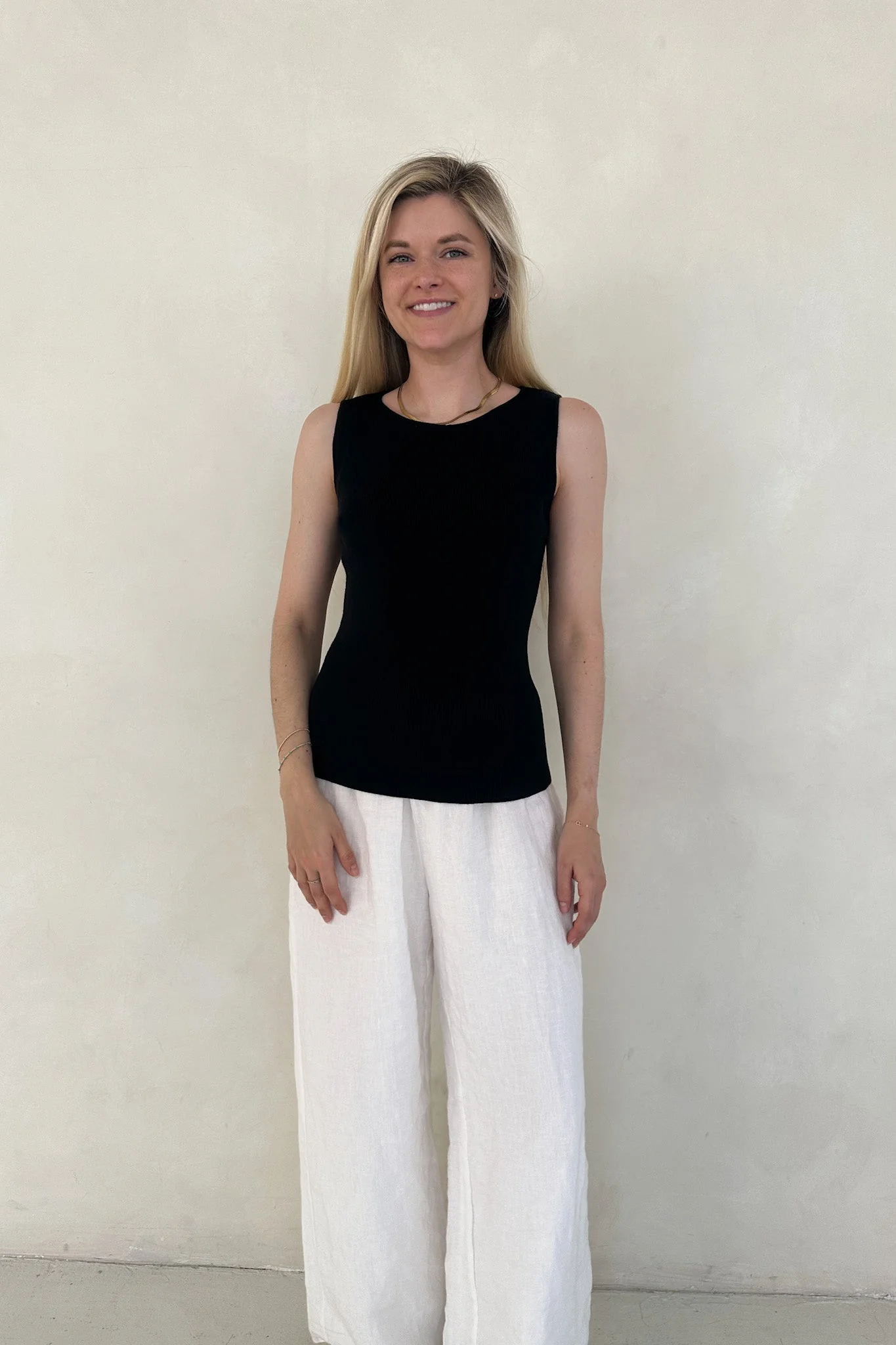 Claudia Boat Neck Sleeveless Top in Black - Image 7