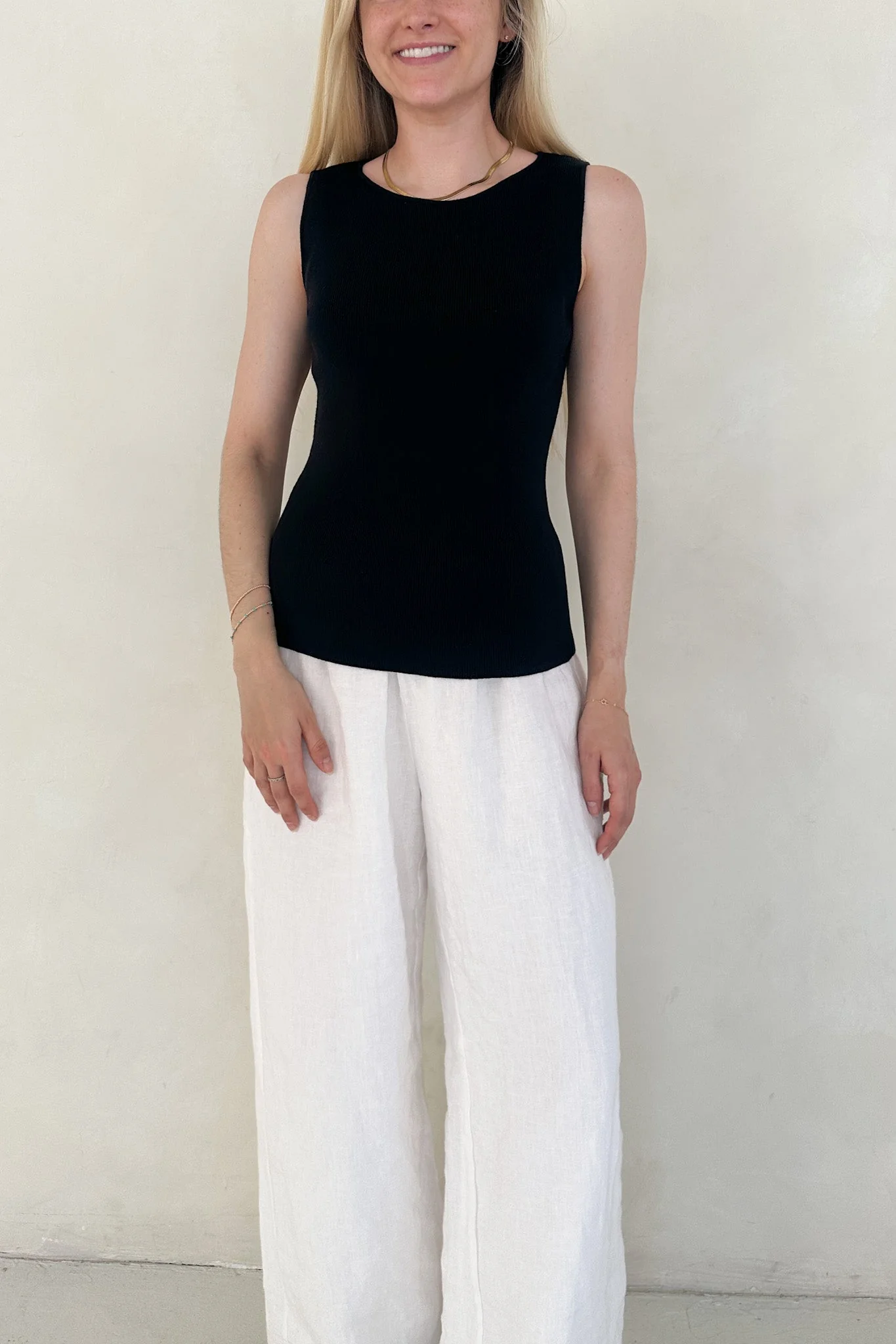 Claudia Boat Neck Sleeveless Top in Black - Image 8