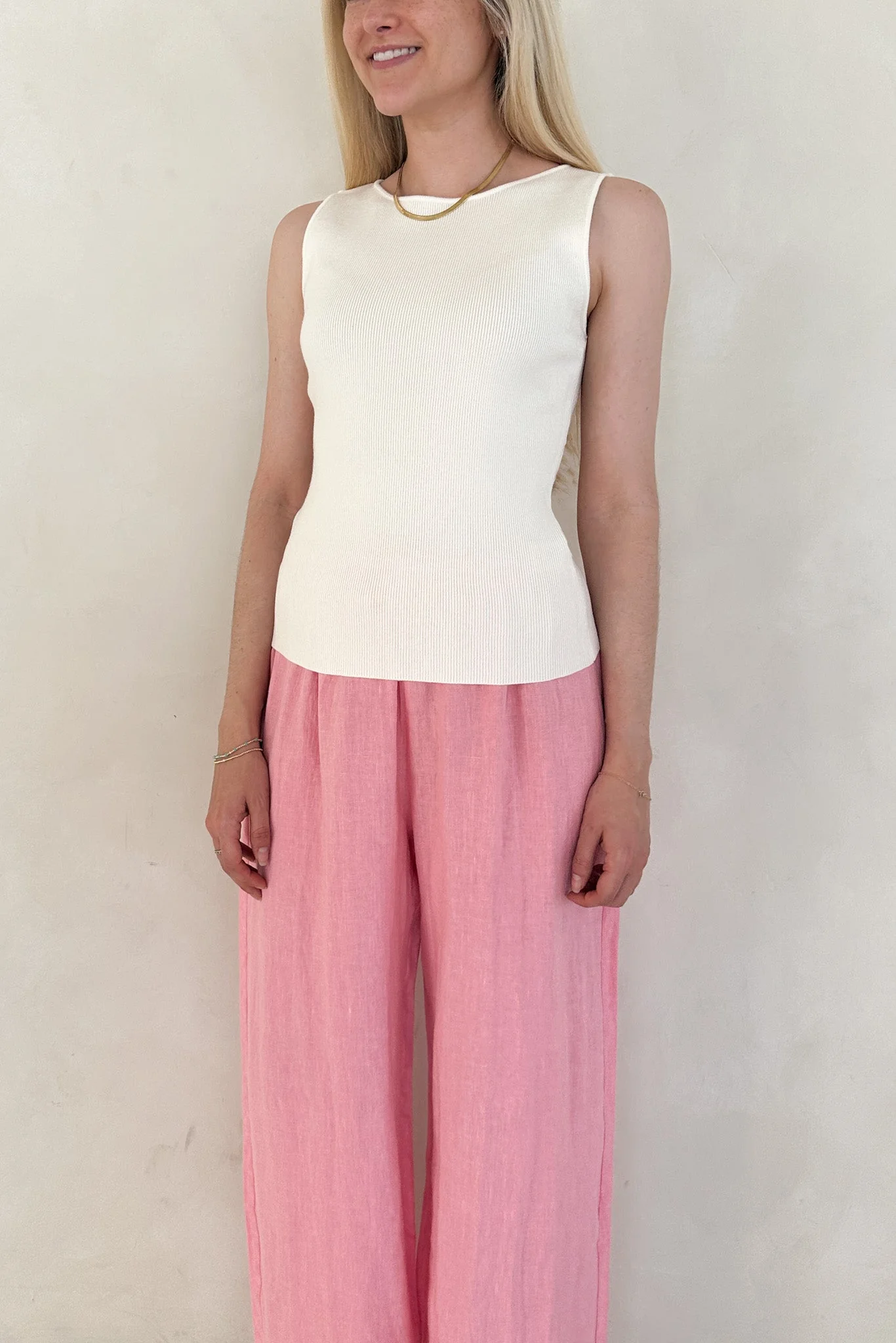 Claudia Boat Neck Sleeveless Top in Ivory - Image 5