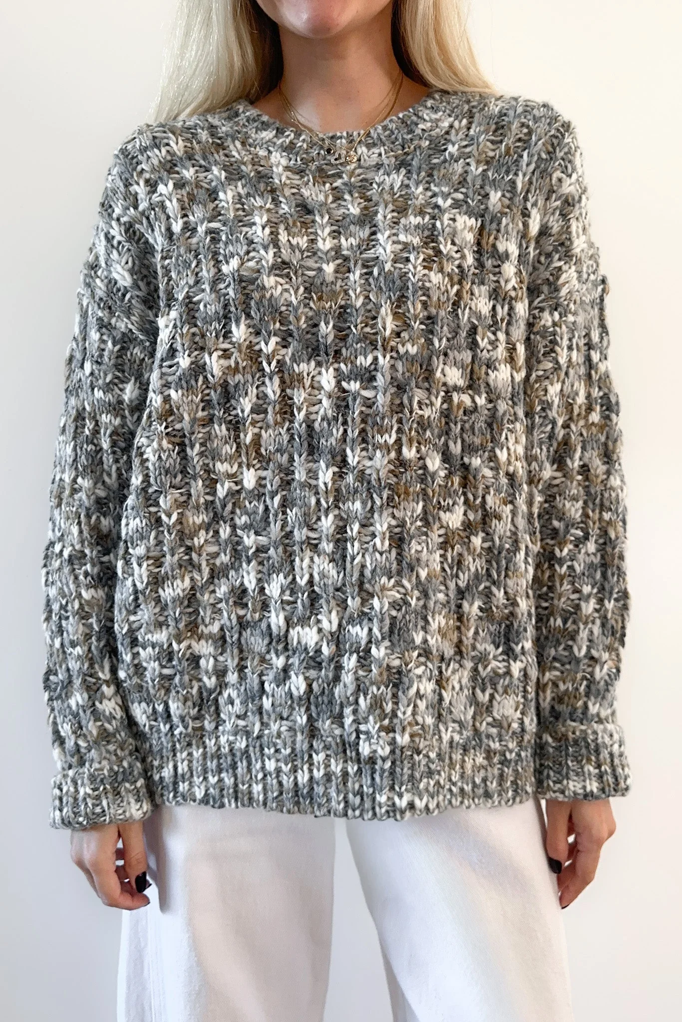 Clover Crew Neck Chunky Sweater - Image 2
