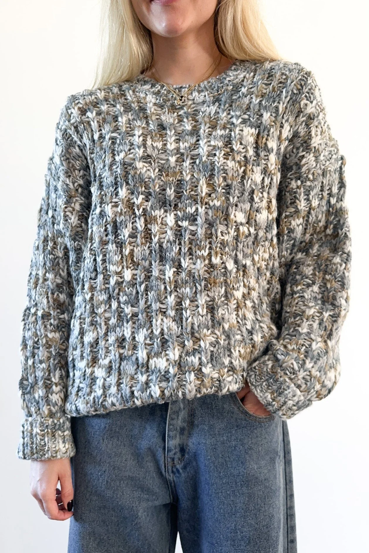 Clover Crew Neck Chunky Sweater - Image 4