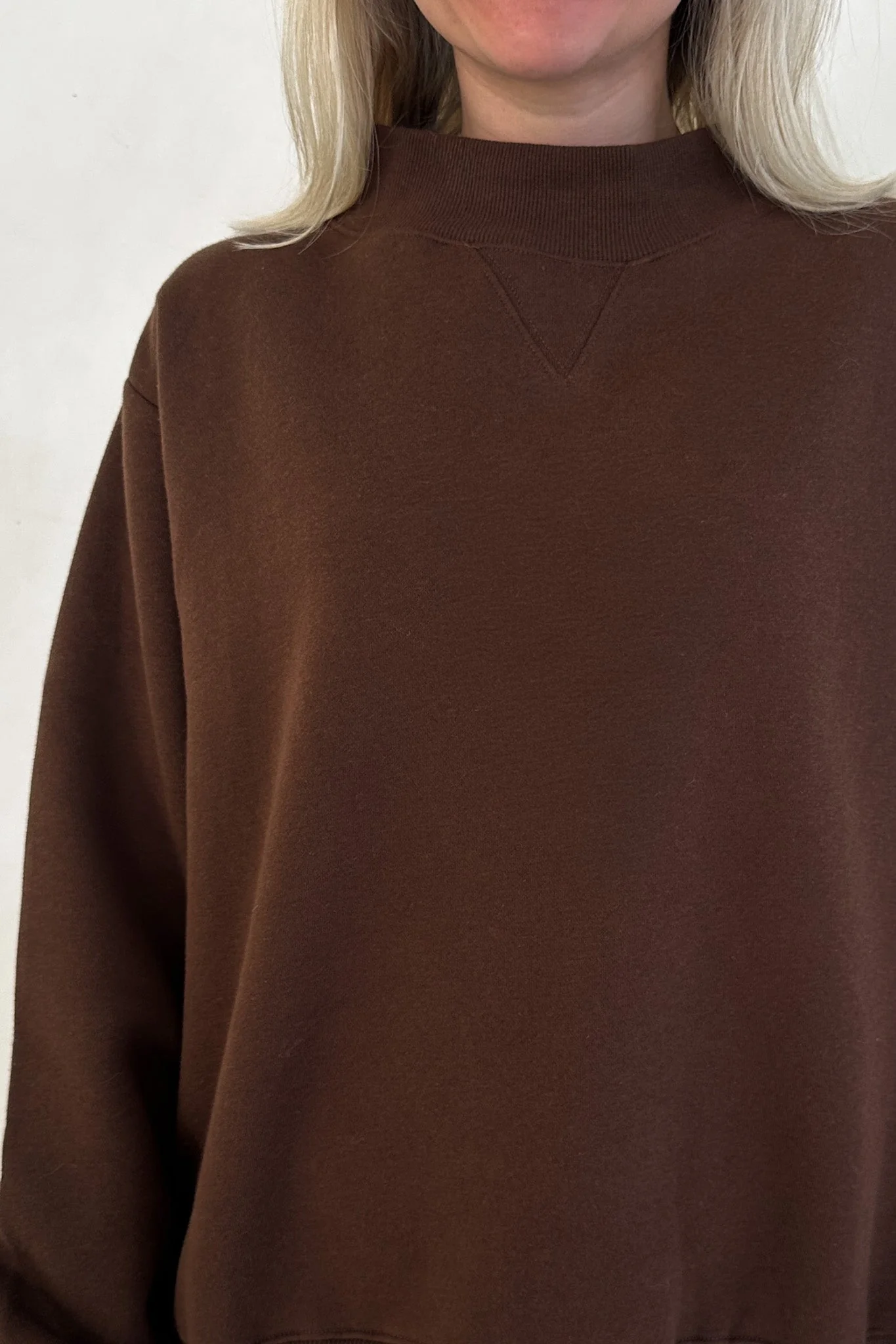 Coffee Run Mockneck Sweatshirt in Chocolate - Image 2