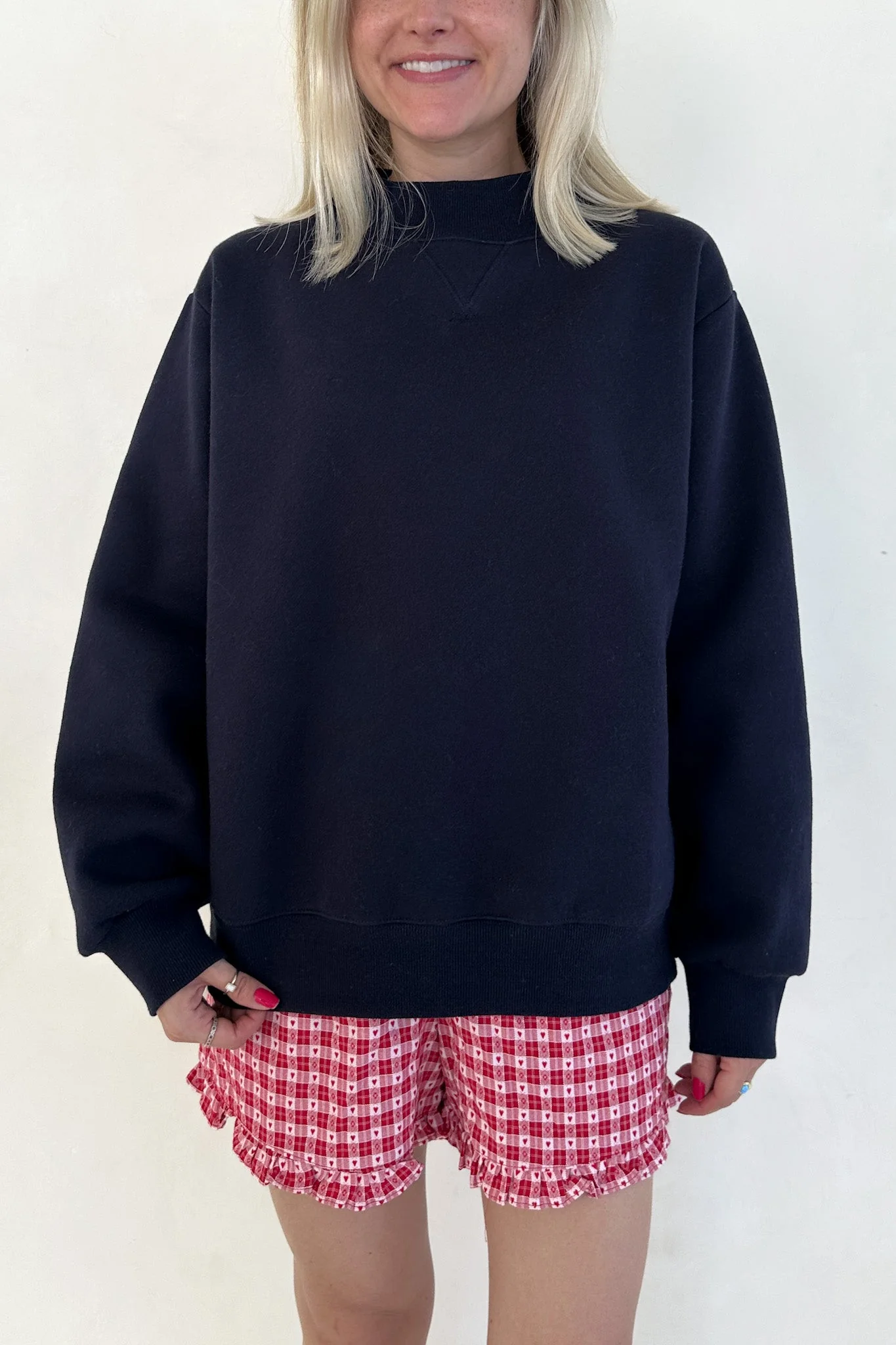 Coffee Run Mockneck Sweatshirt in Navy - Image 3